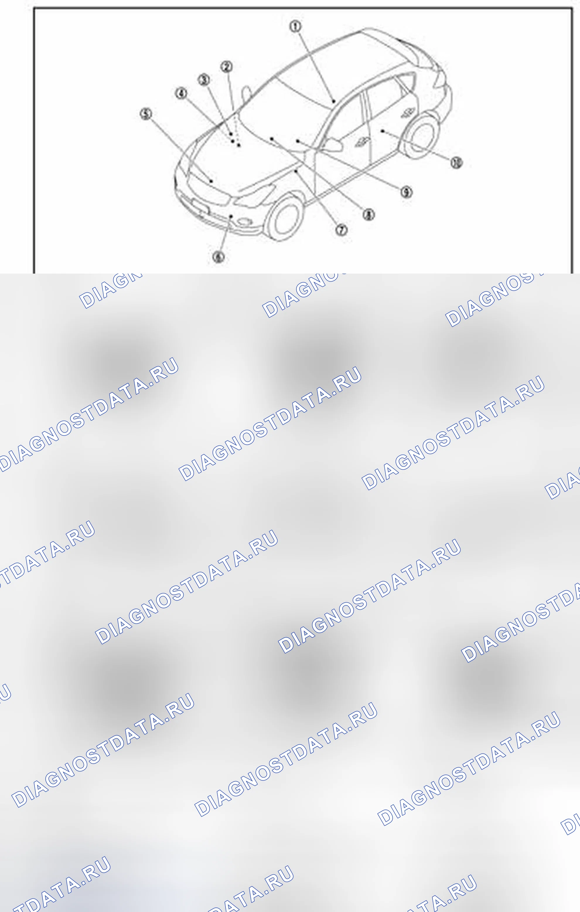 Рис. 97: ИНФОРМАЦИОННЫЙ ДИСПЛЕЙ. Расположение компонентов. Infiniti EX35 I