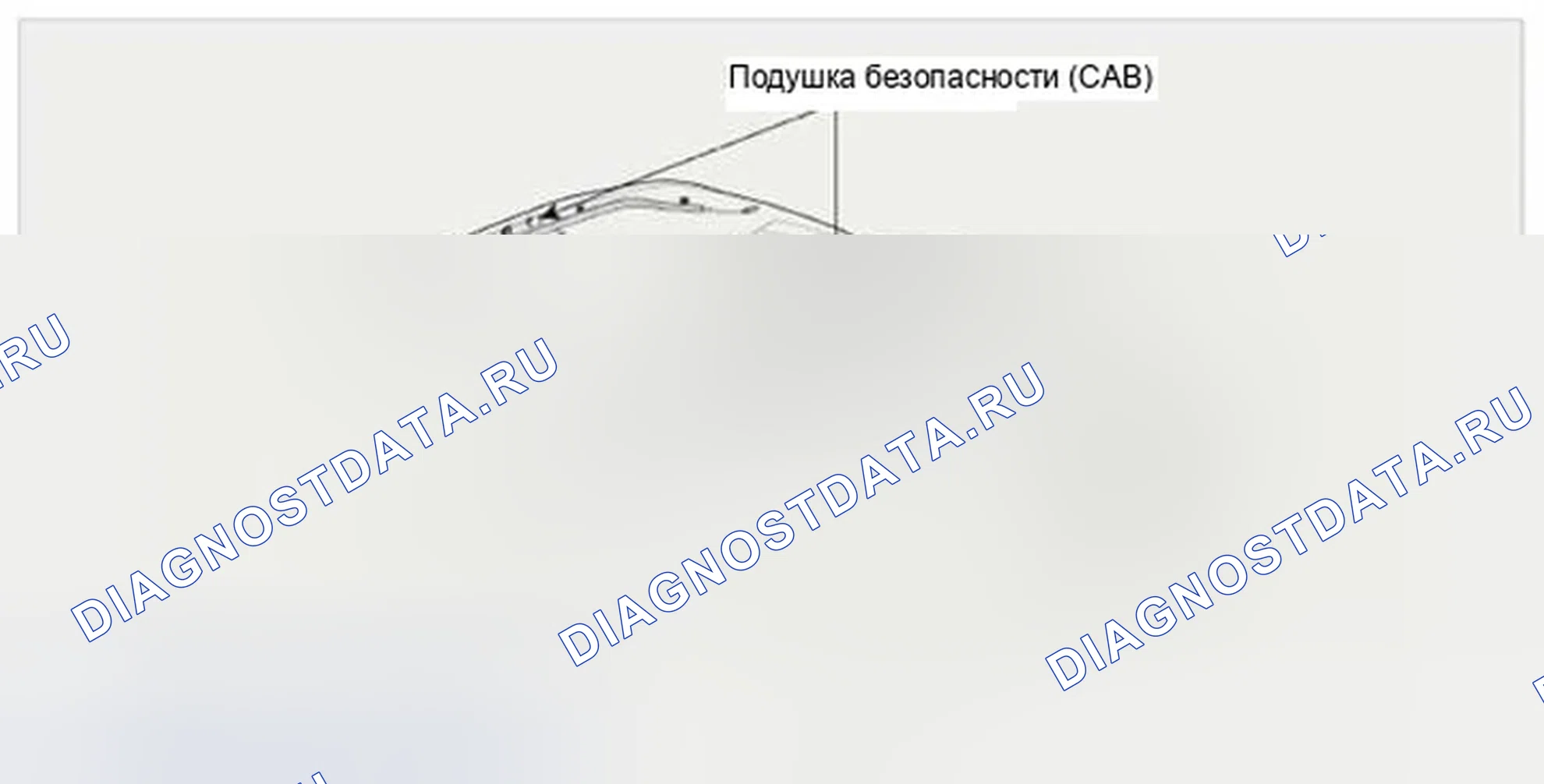 Рис. 58: Навесная подушка безопасности (CAB). Hyundai Veloster I
