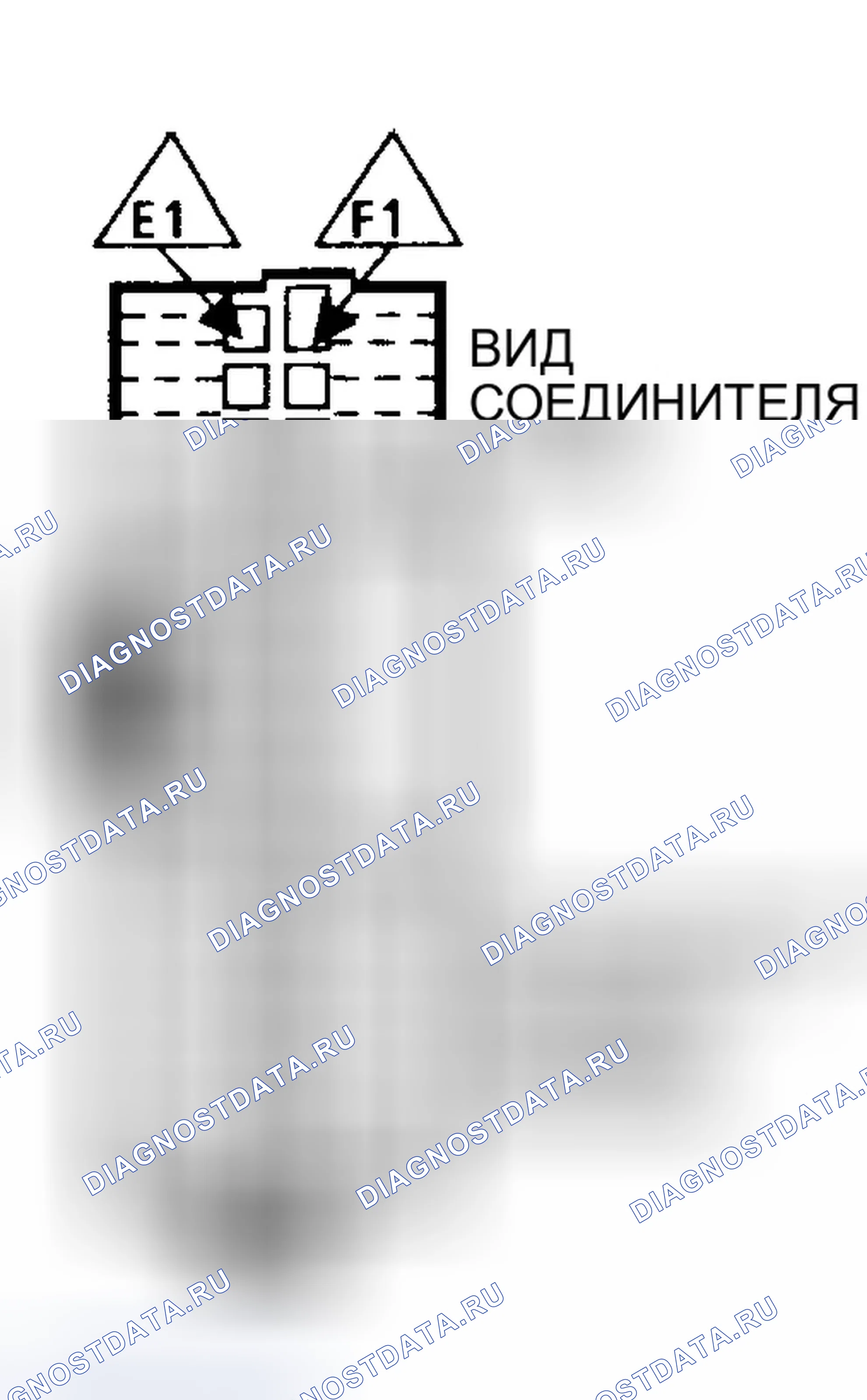 Рис. 40: Идентификатор разъема E-F терминала блок управления силовым агрегатом (PCM) (блок управления силовым агрегатом) - синий (4 из 4) (серия 5.7L " C " и " K " с 4L80-E A / T). GMC Yukon I