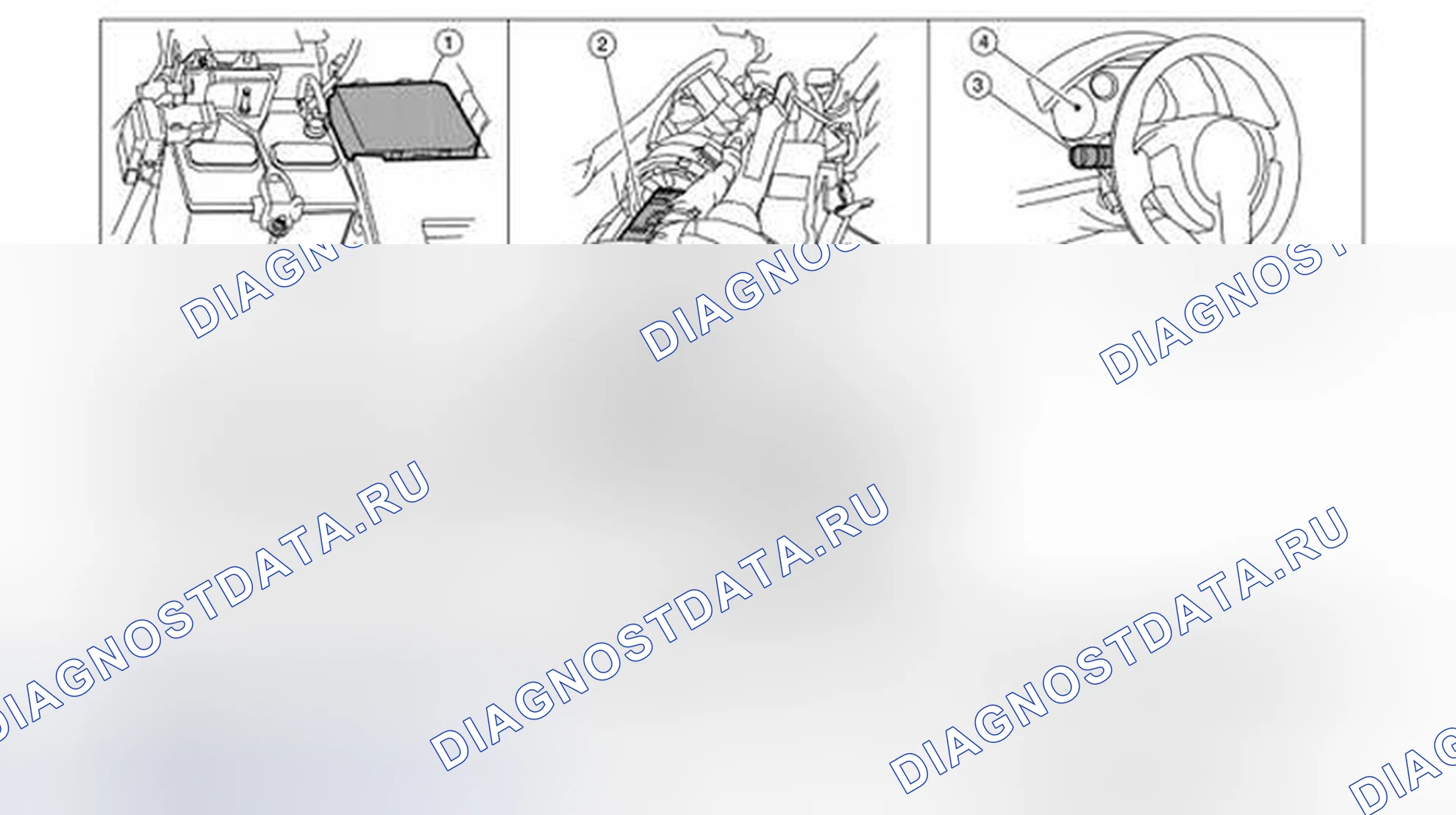 Рис. 52: Расположение компонентов и разъемов кабелей. Nissan Sentra B16 рестайлинг