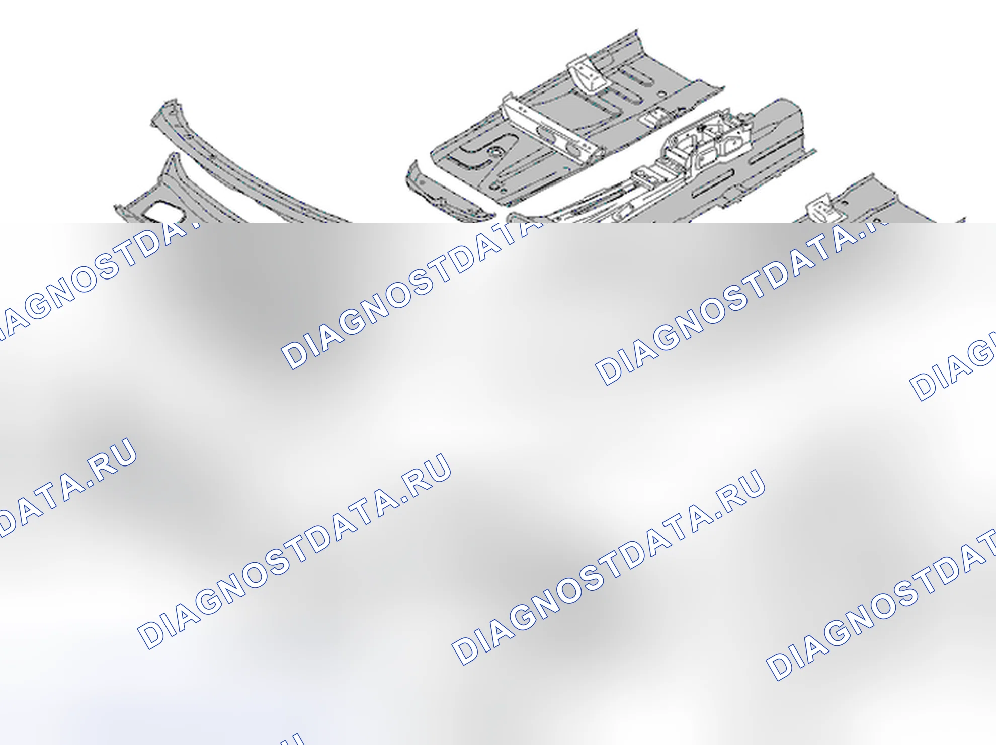Рис. 85: Оцинкованные компоненты. Volvo S80 I рестайлинг