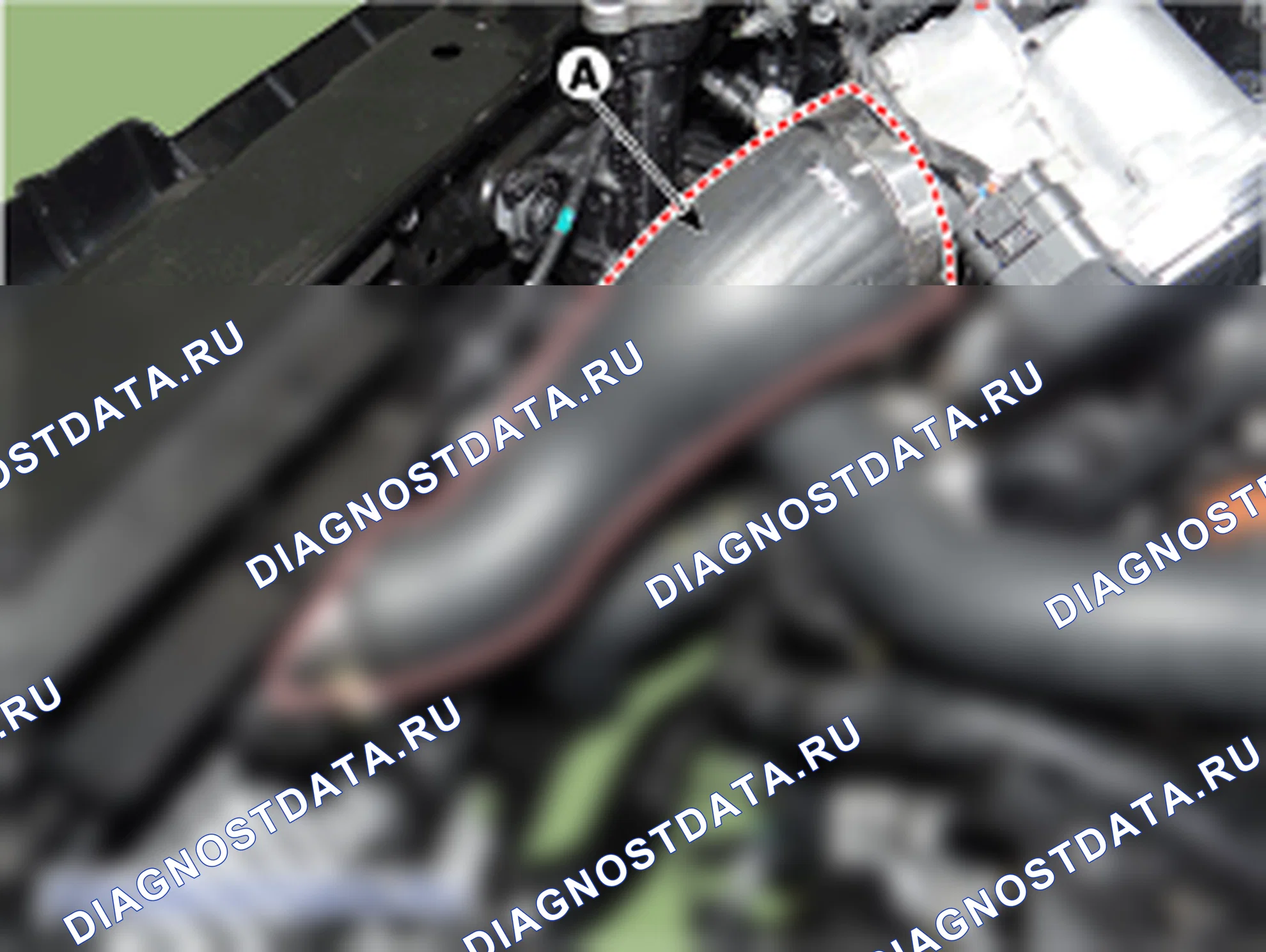 Снятие трубопровода и шланга промежуточного охладителя. Hyundai i20 GB