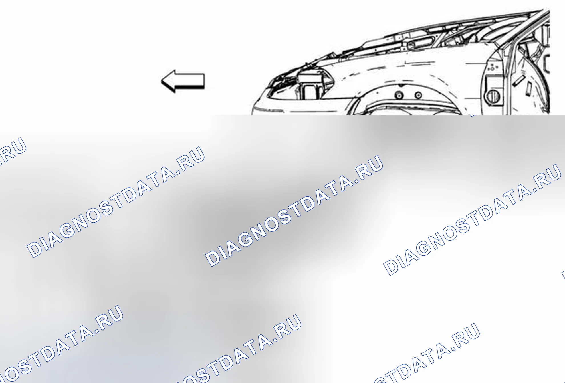 Рис. 3: Замена брызгозащитного экрана двигателя (слева). Chevrolet Impala IX