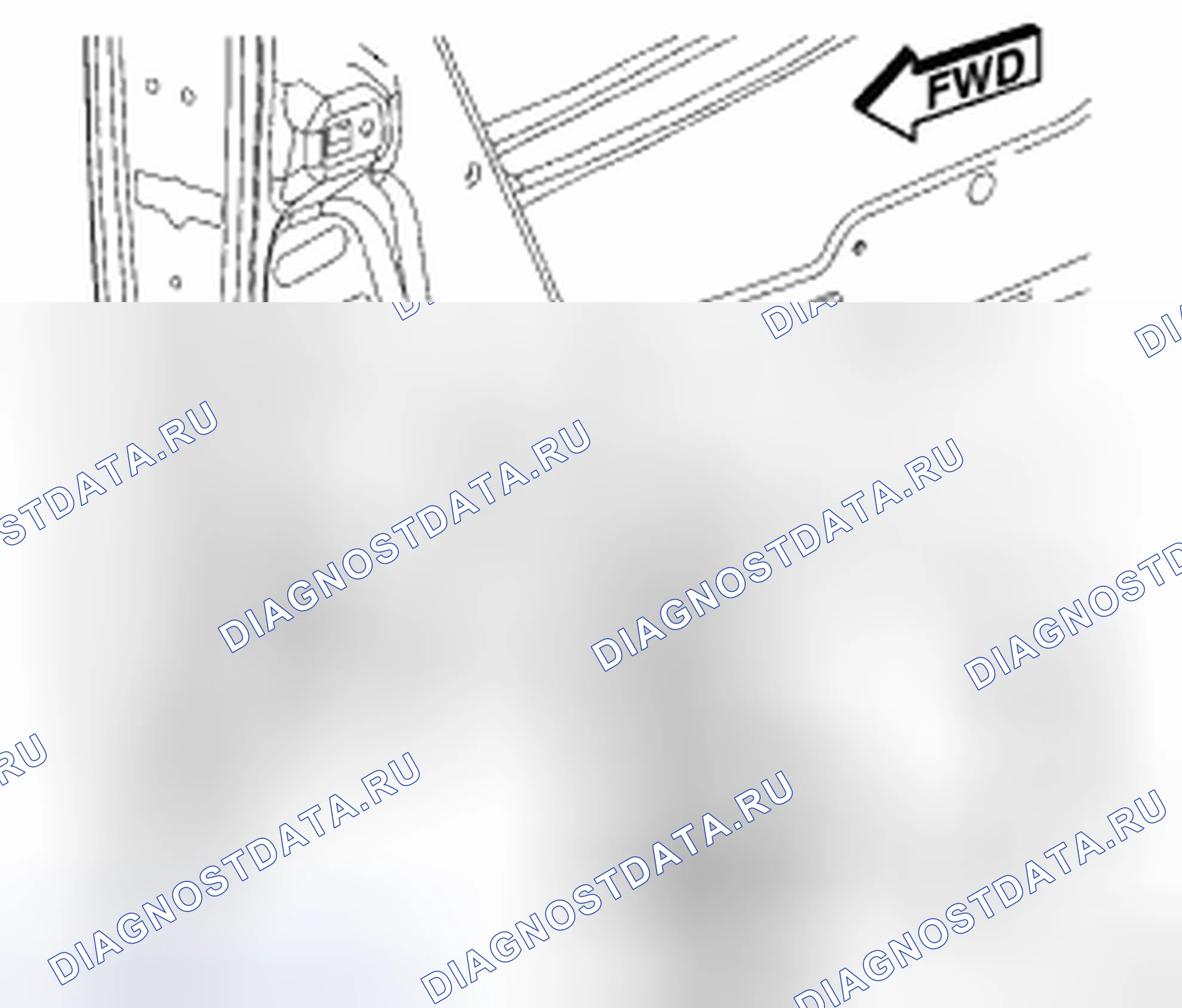 Рис. 1: РЕГУЛИРОВКА ЗАЗОРА ДВЕРИ - ВВЕРХ / ВНИЗ. Chrysler Town & Country V