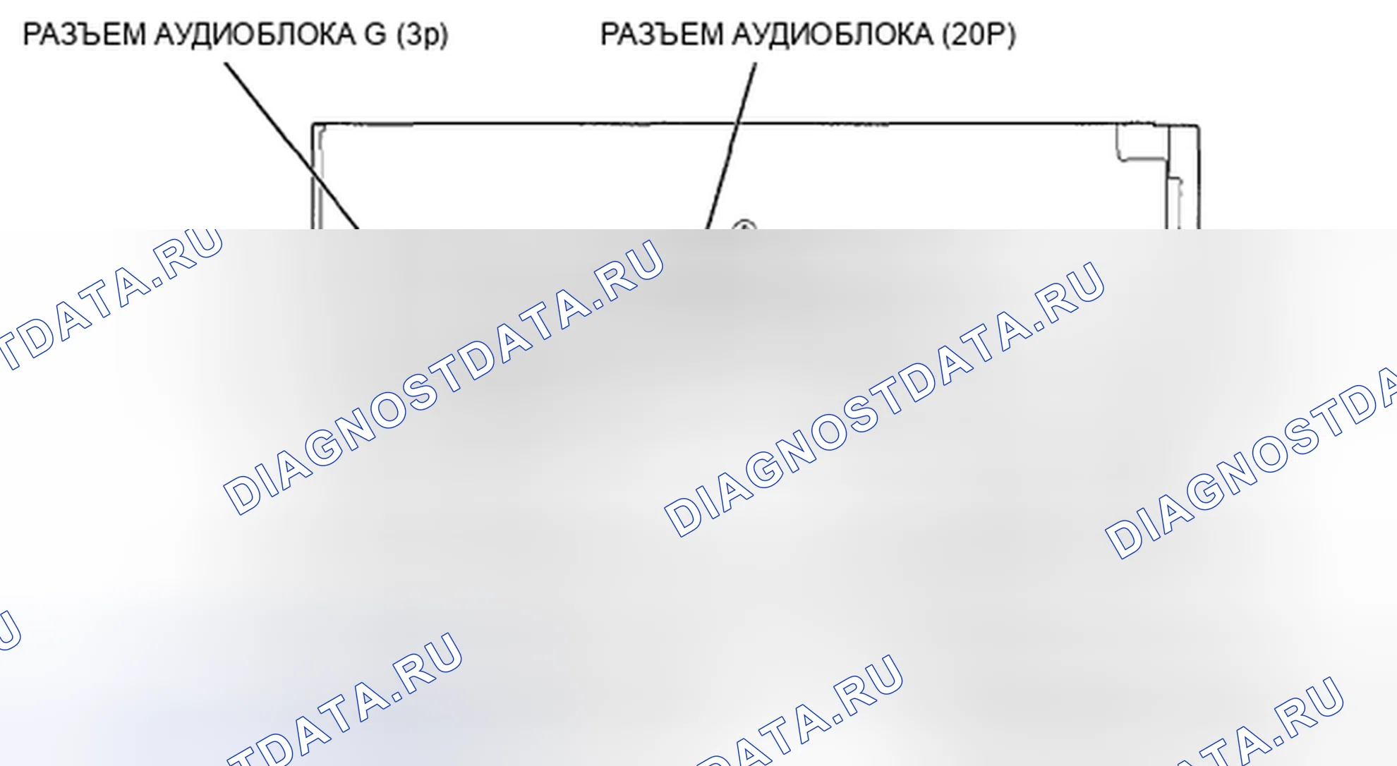Рис. 275: Разъем аудиоблока для входов и выходов (без навигации). Honda Civic VIII рестайлинг
