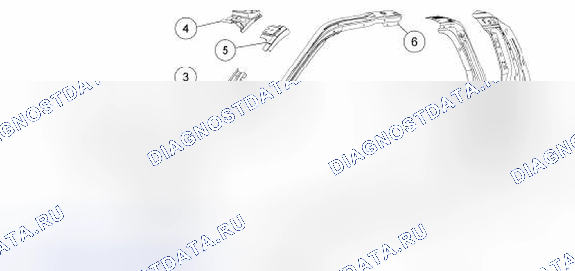 Рис. 161: Разнесенный вид - обычная кабина. Ford Pickup F250 Super Duty II