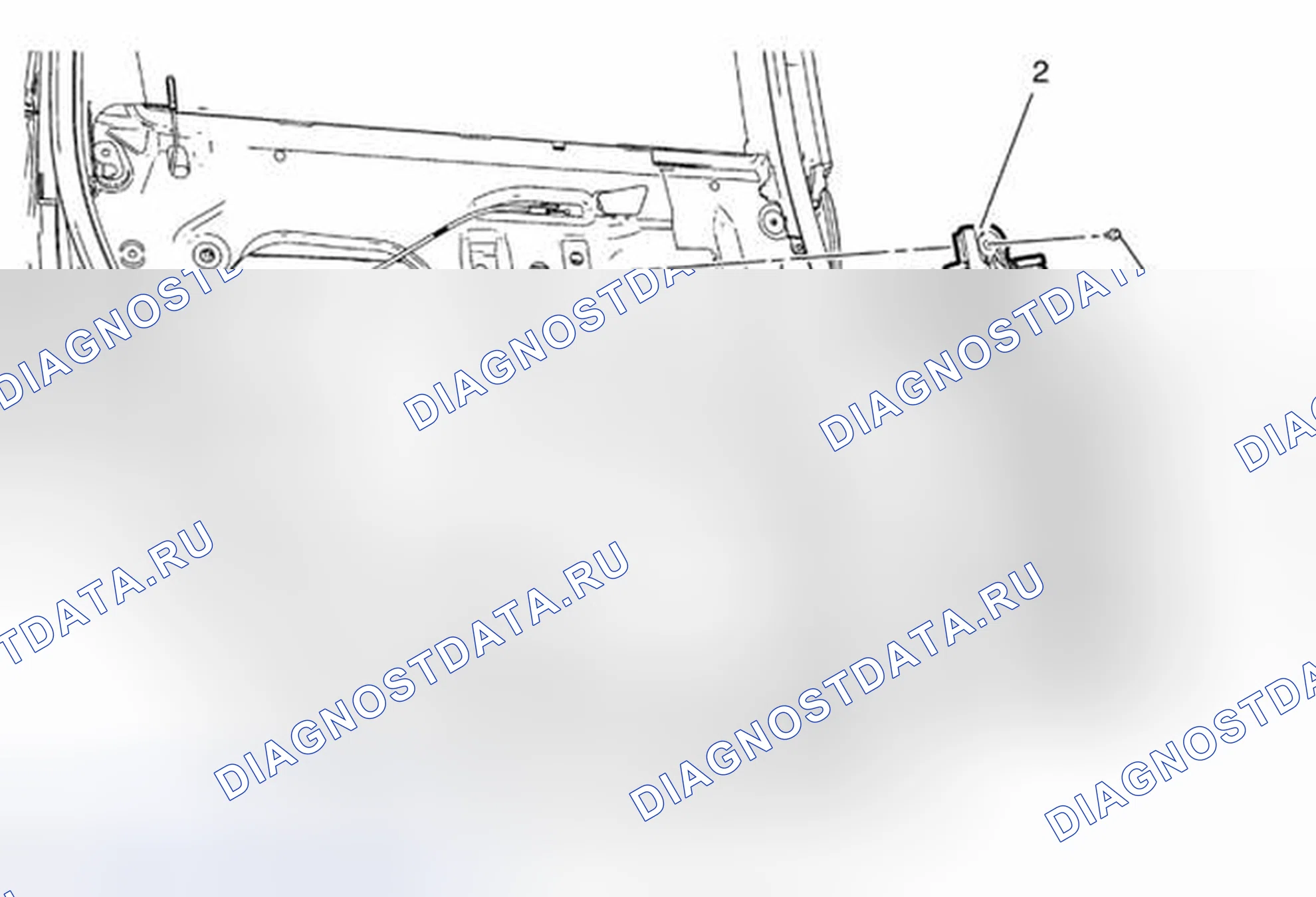 Рис. 22: Замена регулятора заднего бокового окна двери. Chevrolet Orlando I