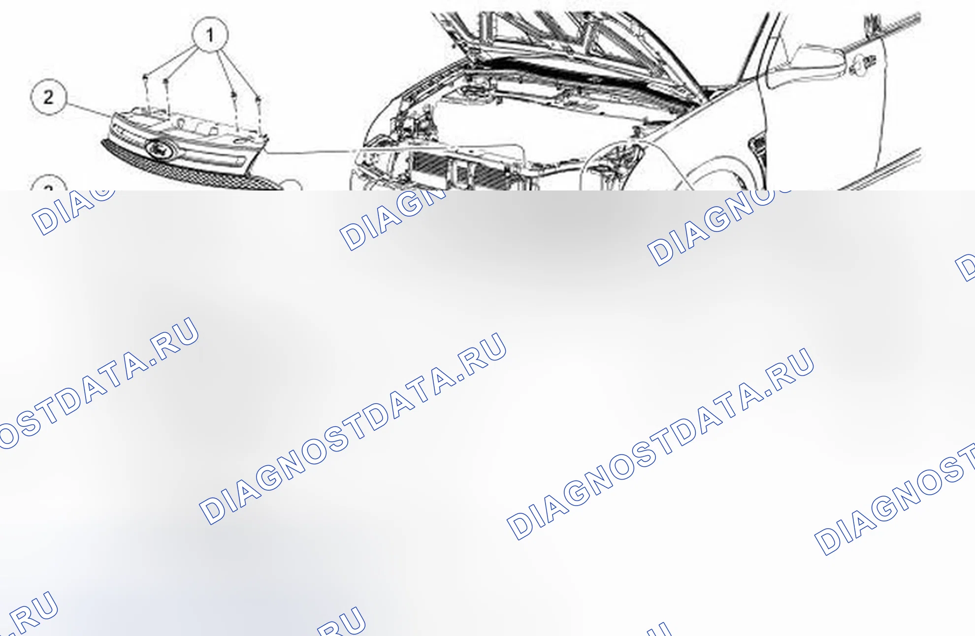 Рис. 39: Передняя крышка бампера. Ford Focus II рестайлинг