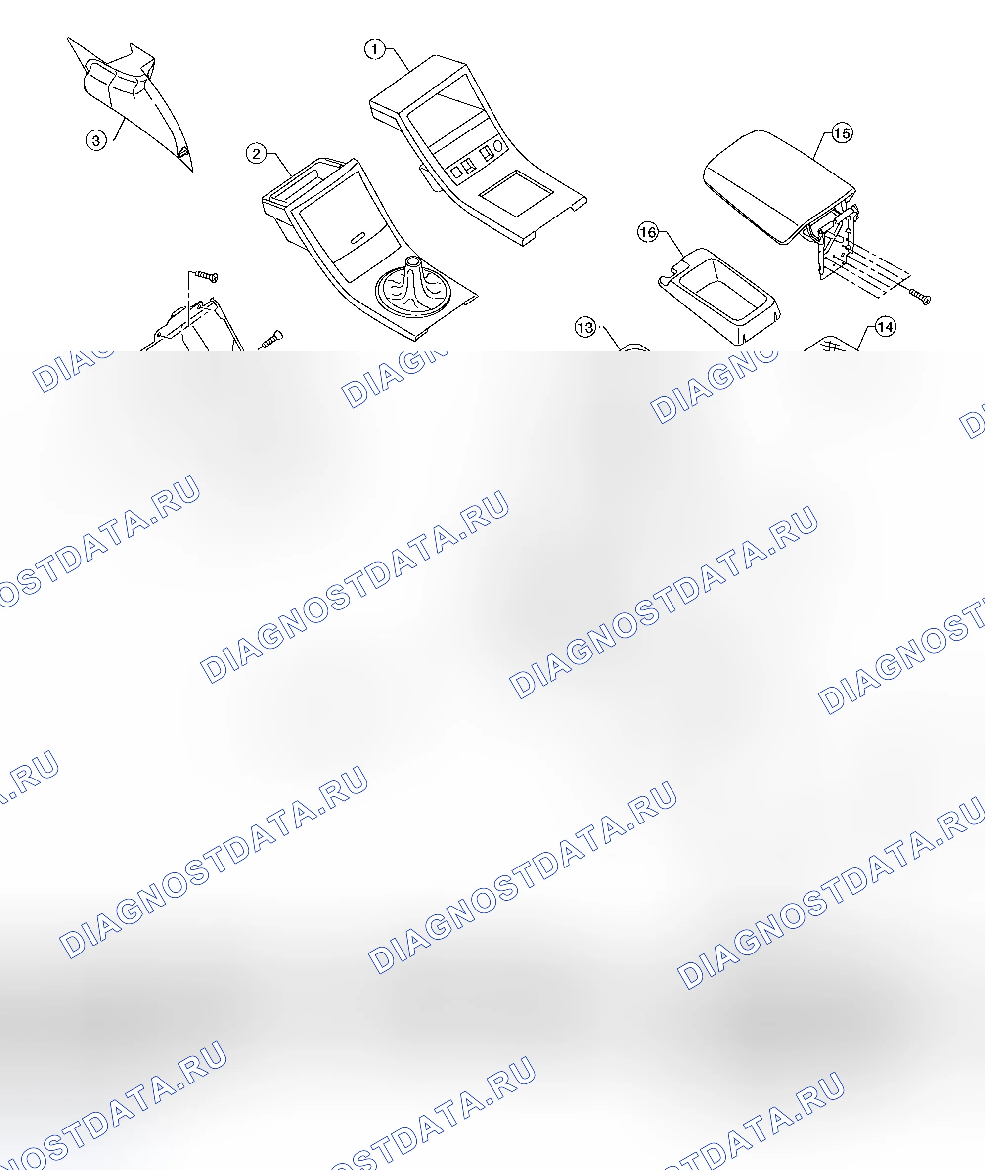 Рис. 16: ЦЕНТРАЛЬНАЯ КОНСОЛЬ. Nissan Altima L31 рестайлинг