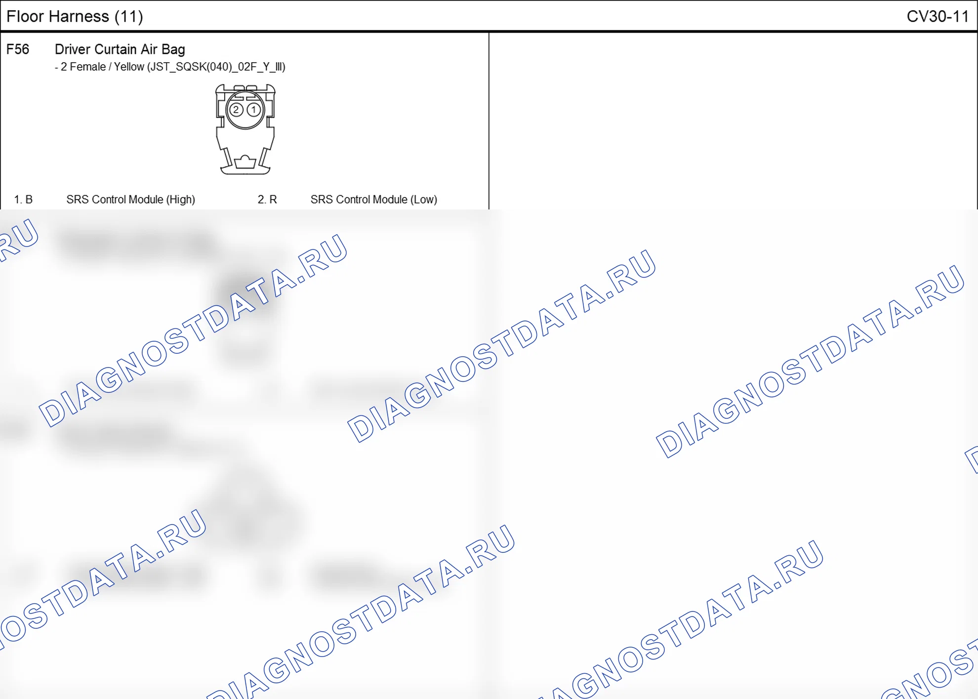 Распиновка разъёма F58 — floor harness. Hyundai ix35 EL