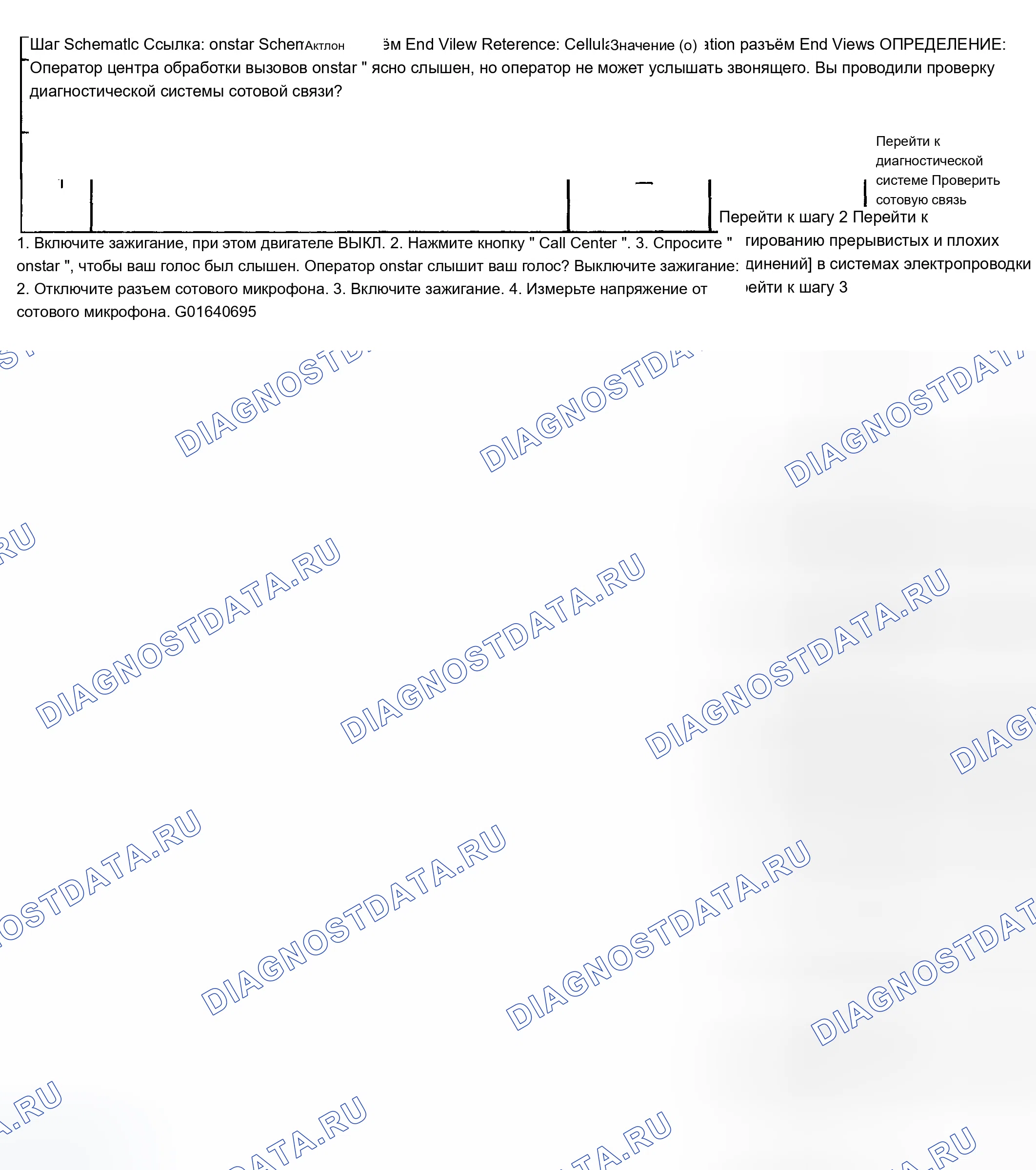Рис. 152: Микрофон не работает - вызывающий абонент не слышен. Chevrolet TrailBlazer I
