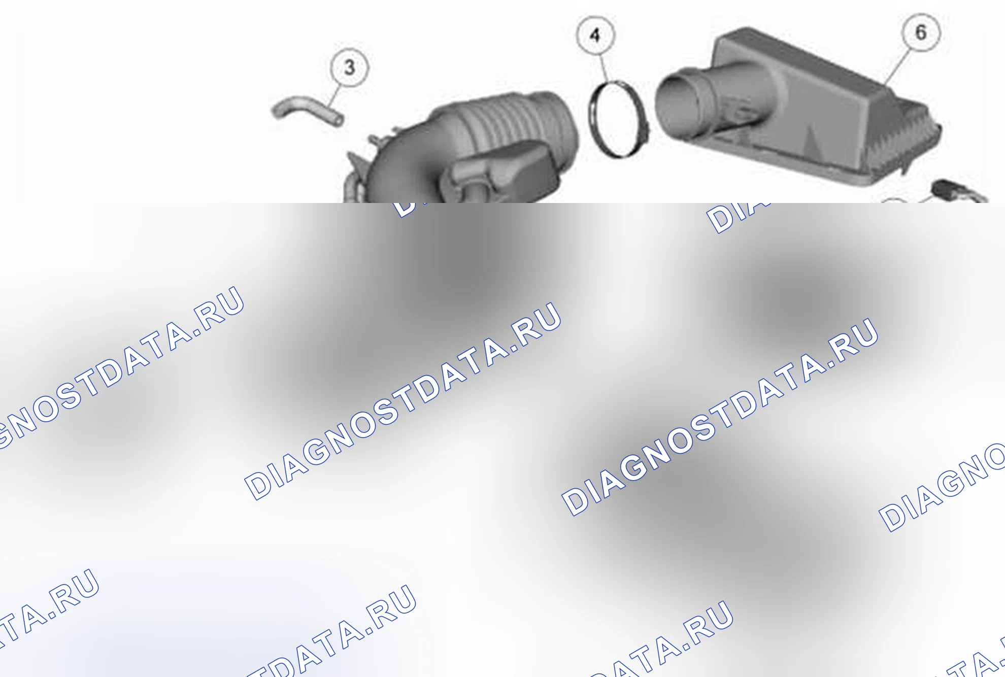 Рис. 52: Воздухоочиститель 5.0L (воздушный фильтр) в сборе. Ford Pickup F250 Super Duty II