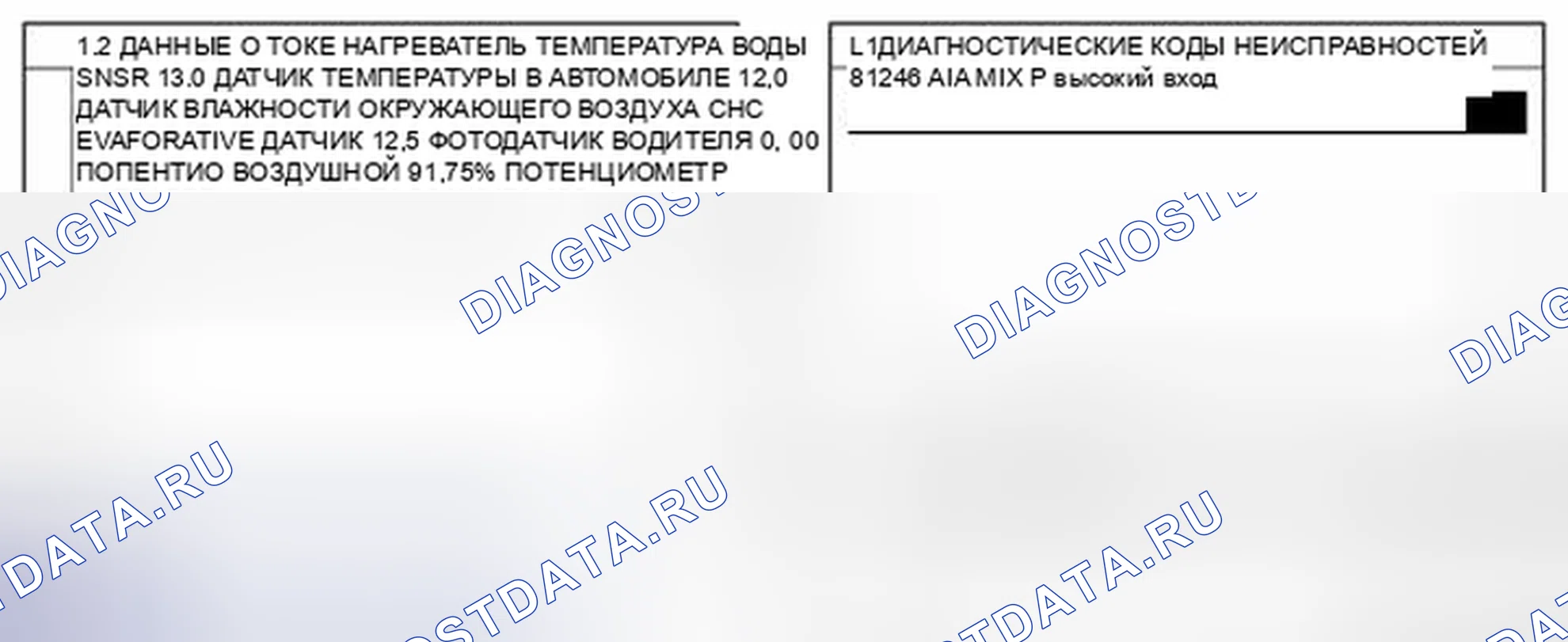 Рис. 152: Данные инструмента сканирования монитора. Kia Magentis II рестайлинг