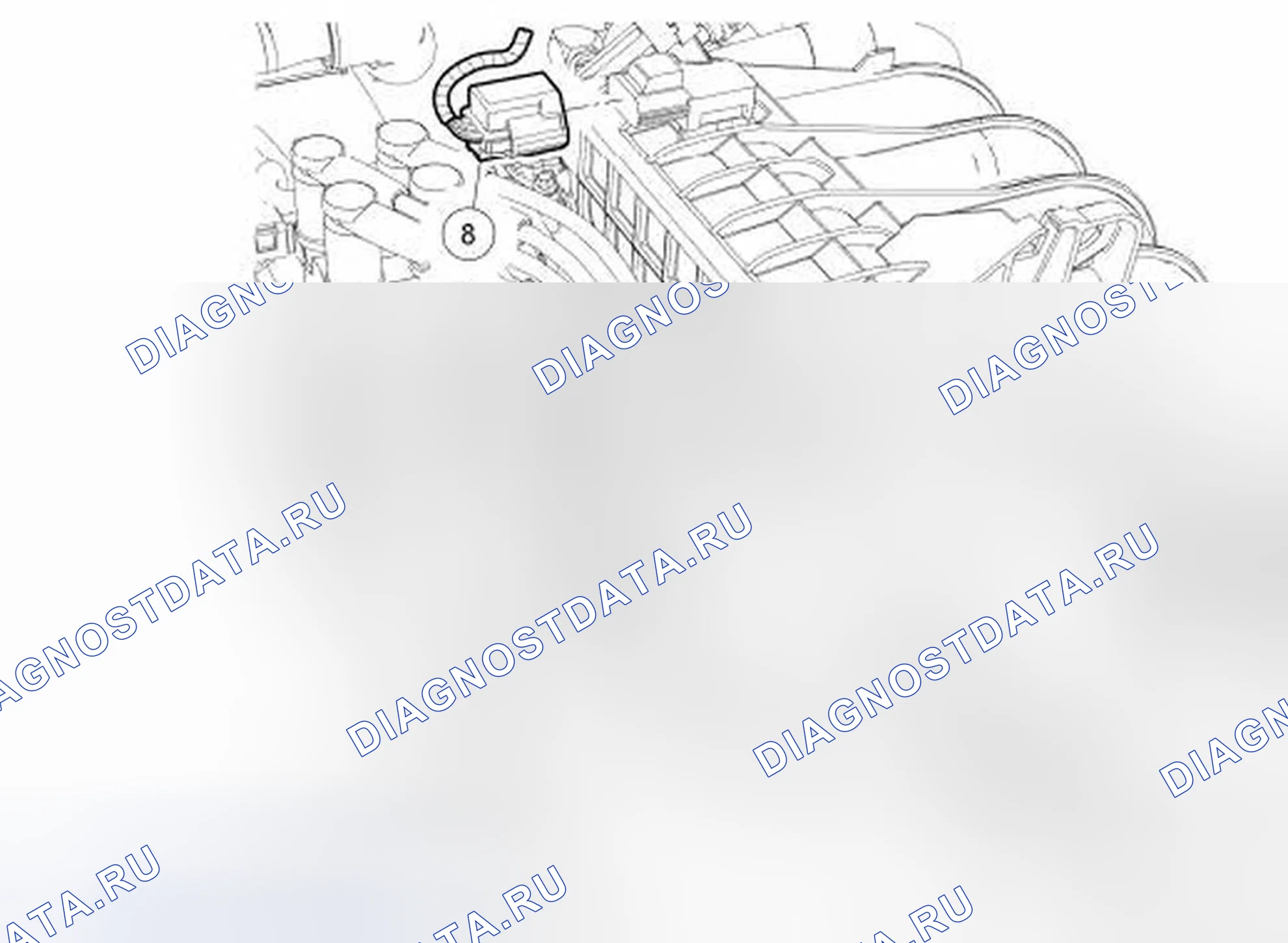 Рис. 117: Впускной коллектор - правые соединения. Ford Ranger II рестайлинг