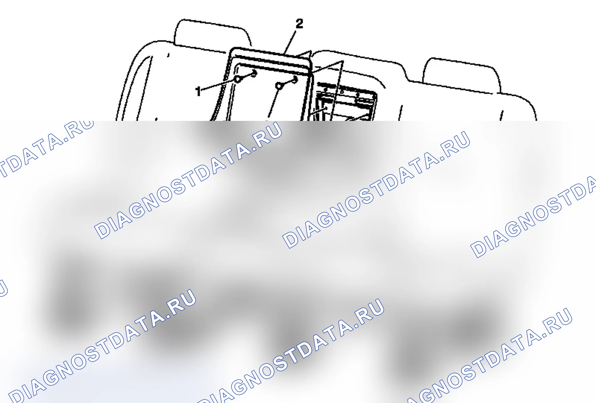 Рис. 41: Замена панели крепления подлокотника заднего сиденья (Avalanche/Escalade EXT). Chevrolet Tahoe III