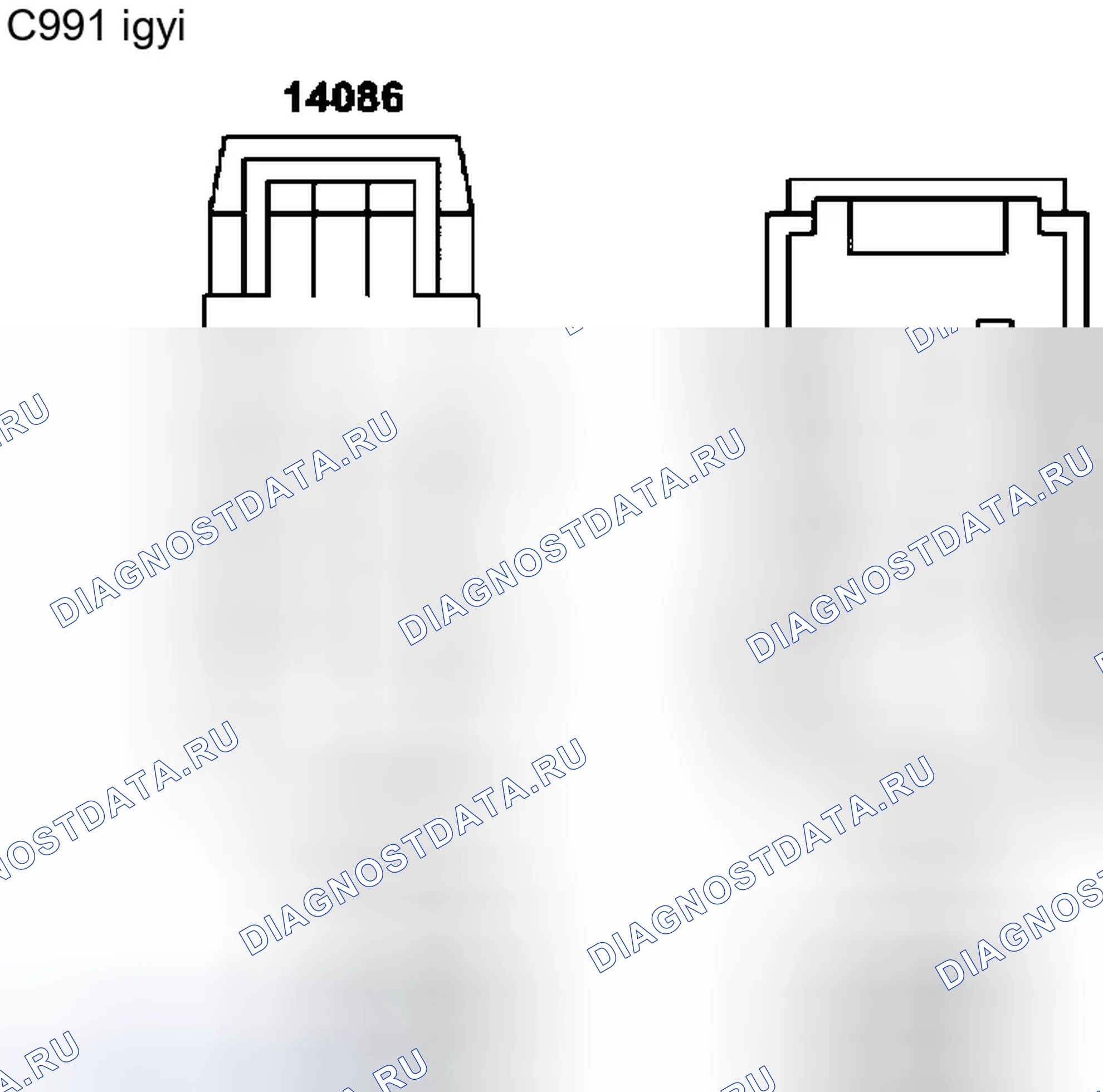 Рис. 257: Идентификационные разъемы C991, C996, C997a и C997b. Ford Expedition II