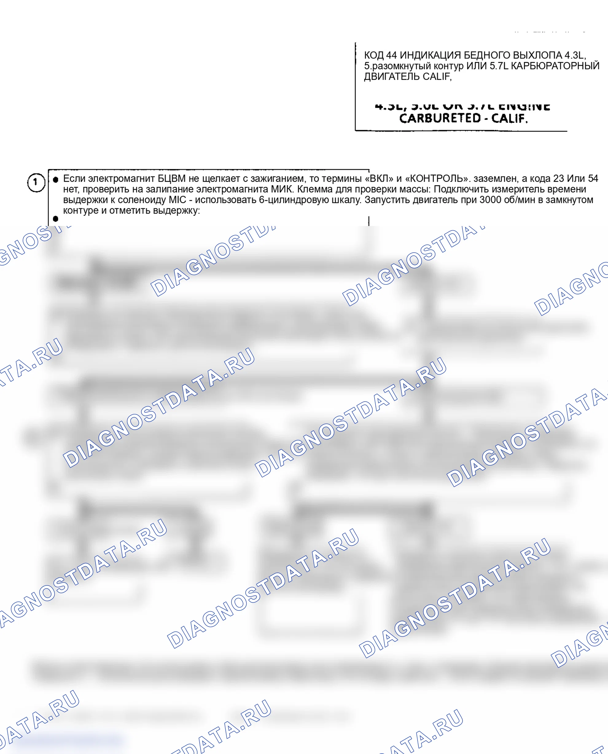 Рис. 122: Код 44: Индикация обедненного выхлопа. GMC Cab & Chassis S15 