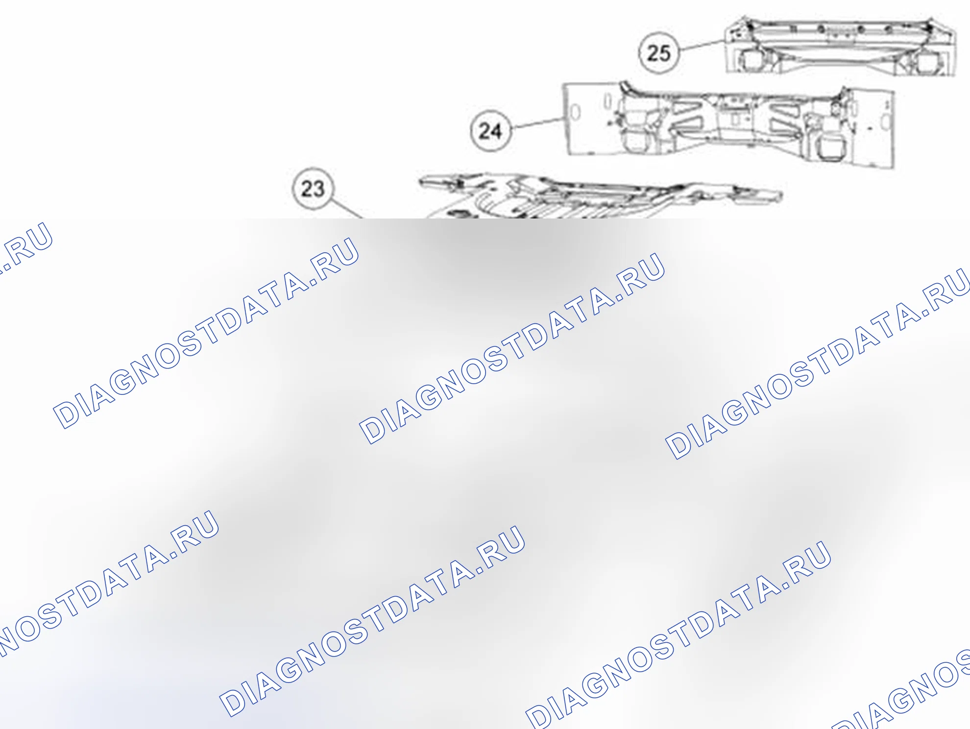 Рис. 117: Днище кузова - заднее. Hyundai Kona I