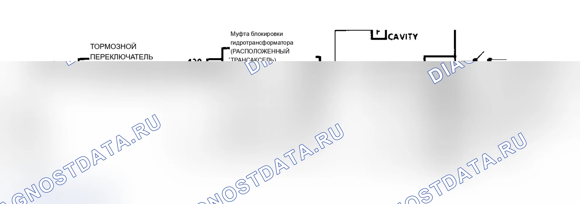 Рис. 292: Код 27 или 28. Переключатель передач Ckts Diag (3.3L A кузов W/125-C Trans). Buick Riviera VII