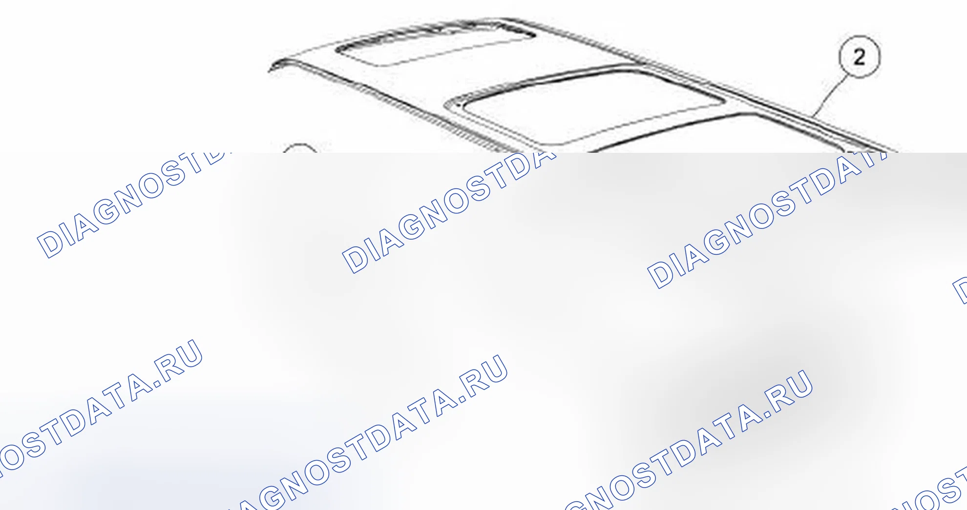 Рис. 111: Покомпонентный вид альпийской крыши. Ford Flex I