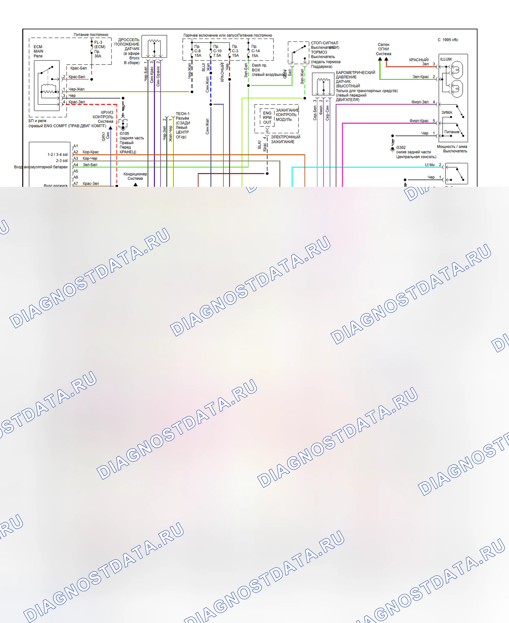 Рис. 39: Схема проводки передачи 4L30-E (Trooper). Geely Coolray I