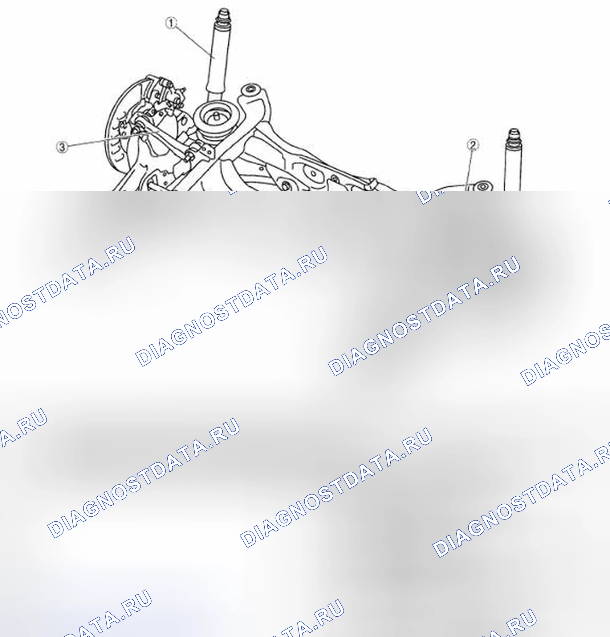Рис. 1: ИНДЕКС РАСПОЛОЖЕНИЯ ЗАДНЕЙ ПОДВЕСКИ [2WD]. Mazda CX-9 I