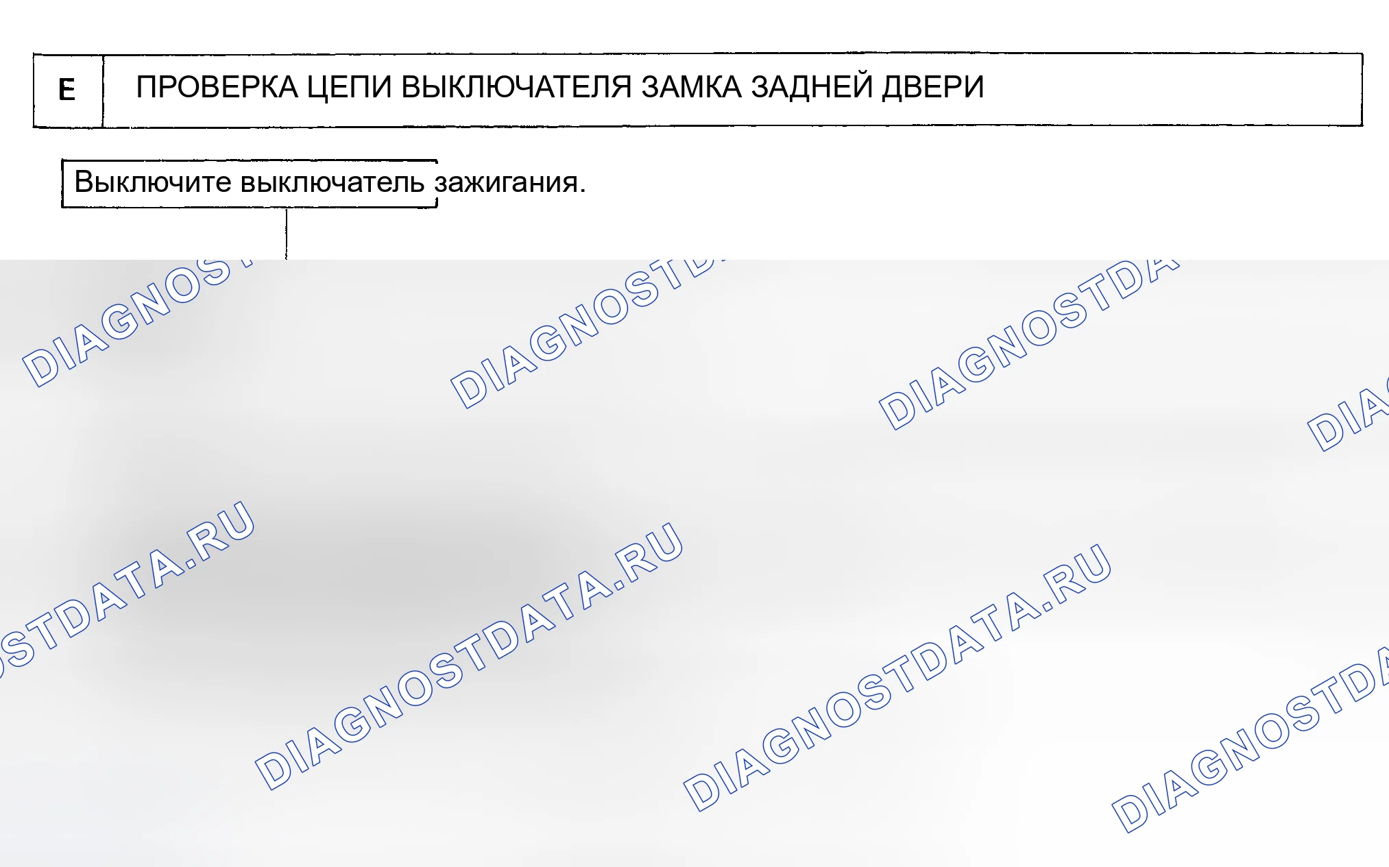 Рис. 13: ТЕСТ E: СИСТЕМА ПРЕДОТВРАЩЕНИЯ УГОНА НЕ СРАБАТЫВАЕТ ПРИ ОТКРЫТИИ ЗАДНЕЙ ДВЕРИ. Toyota Corolla VI