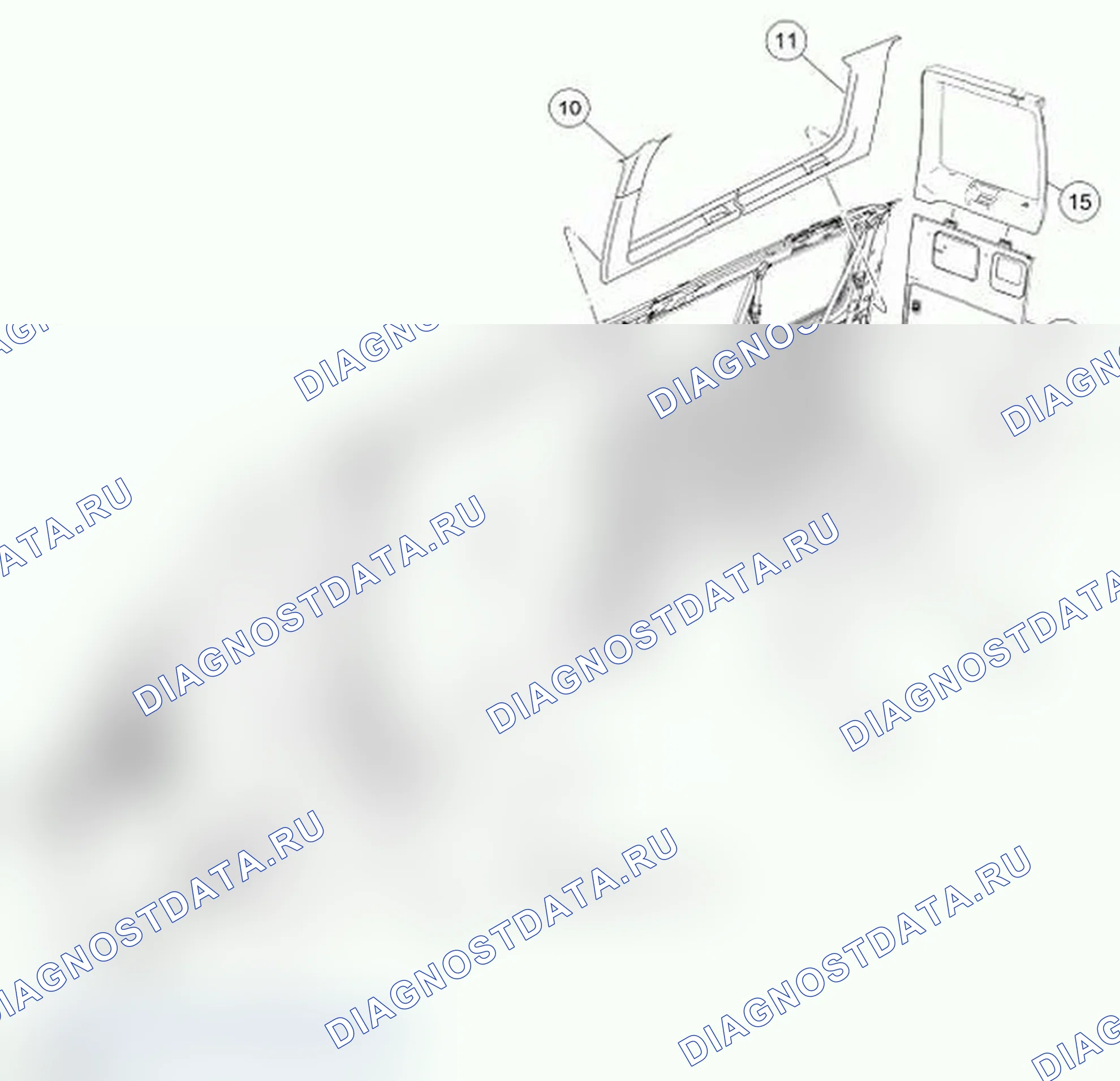 Рис. 1: Внутренняя отделка - покомпонентный вид. Ford Econoline E250 