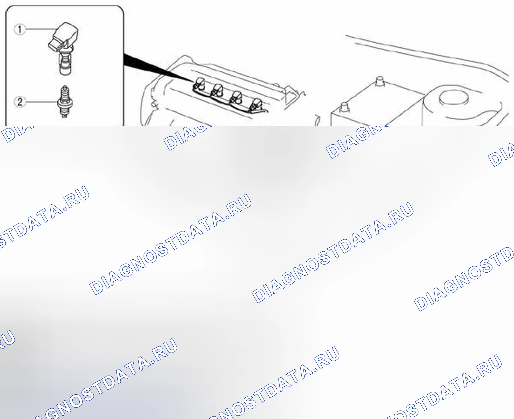 Рис. 1: Расположение компонентов системы зажигания [Mzr 2.0, Мзр 2.5]. Mazda 3 BL рестайлинг