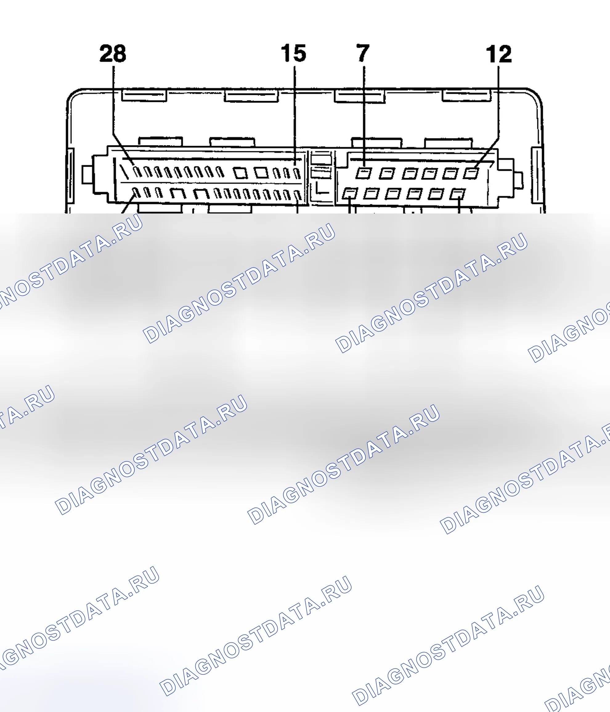 Рис. 9: НАЗНАЧЕНИЕ РАЗЪЕМОВ. Porsche Boxster 986