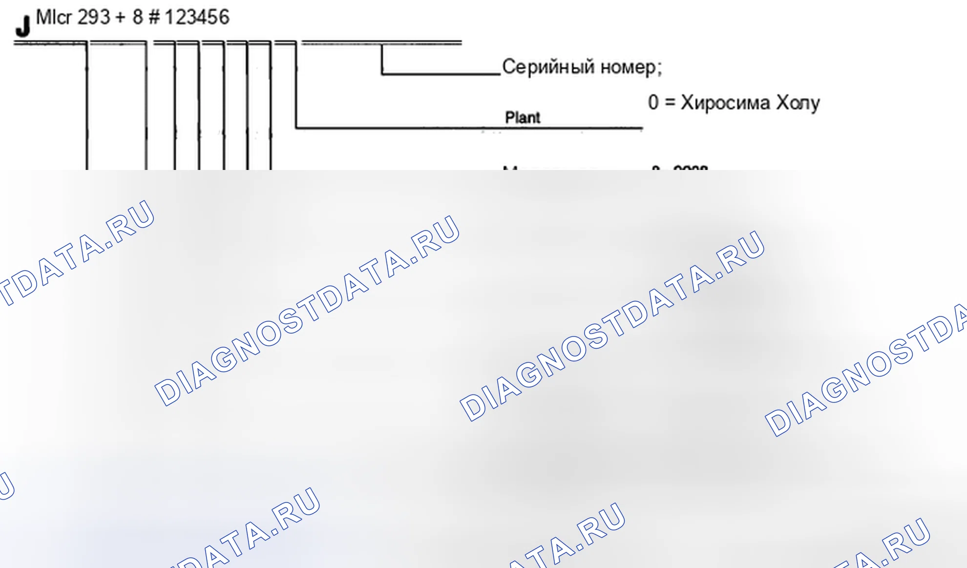 Рис. 1: ИДЕНТИФИКАЦИОННЫЙ НОМЕР ТРАНСПОРТНОГО СРЕДСТВА (VIN) КОД. Mazda 5 I рестайлинг