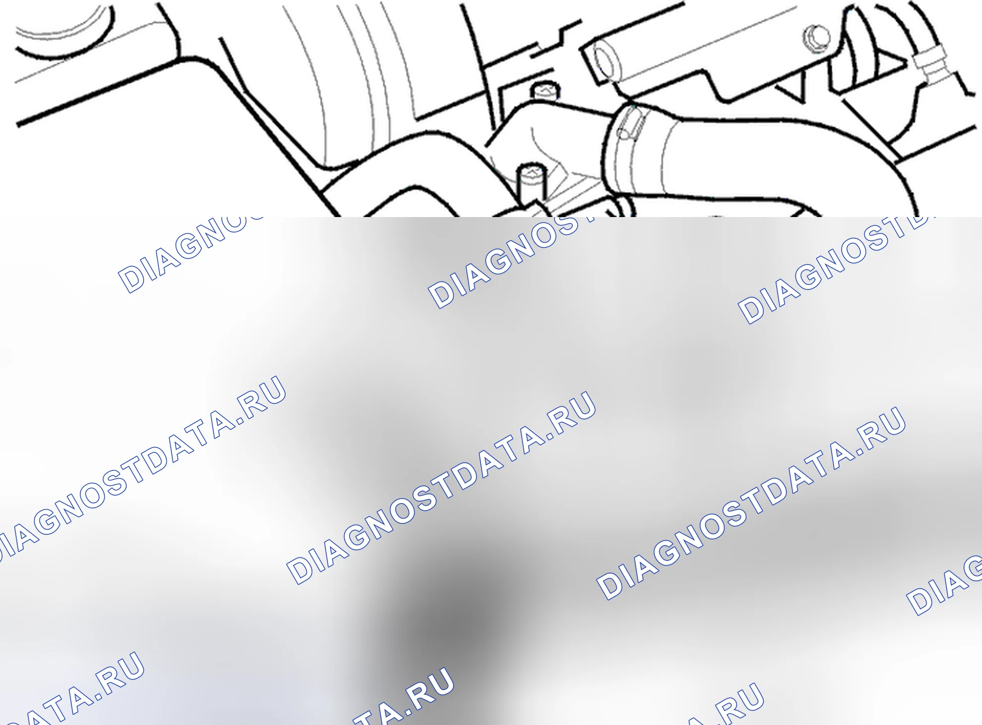 Рис. 29: Отсоединение шлангов и штуцеров. Volvo S80 I