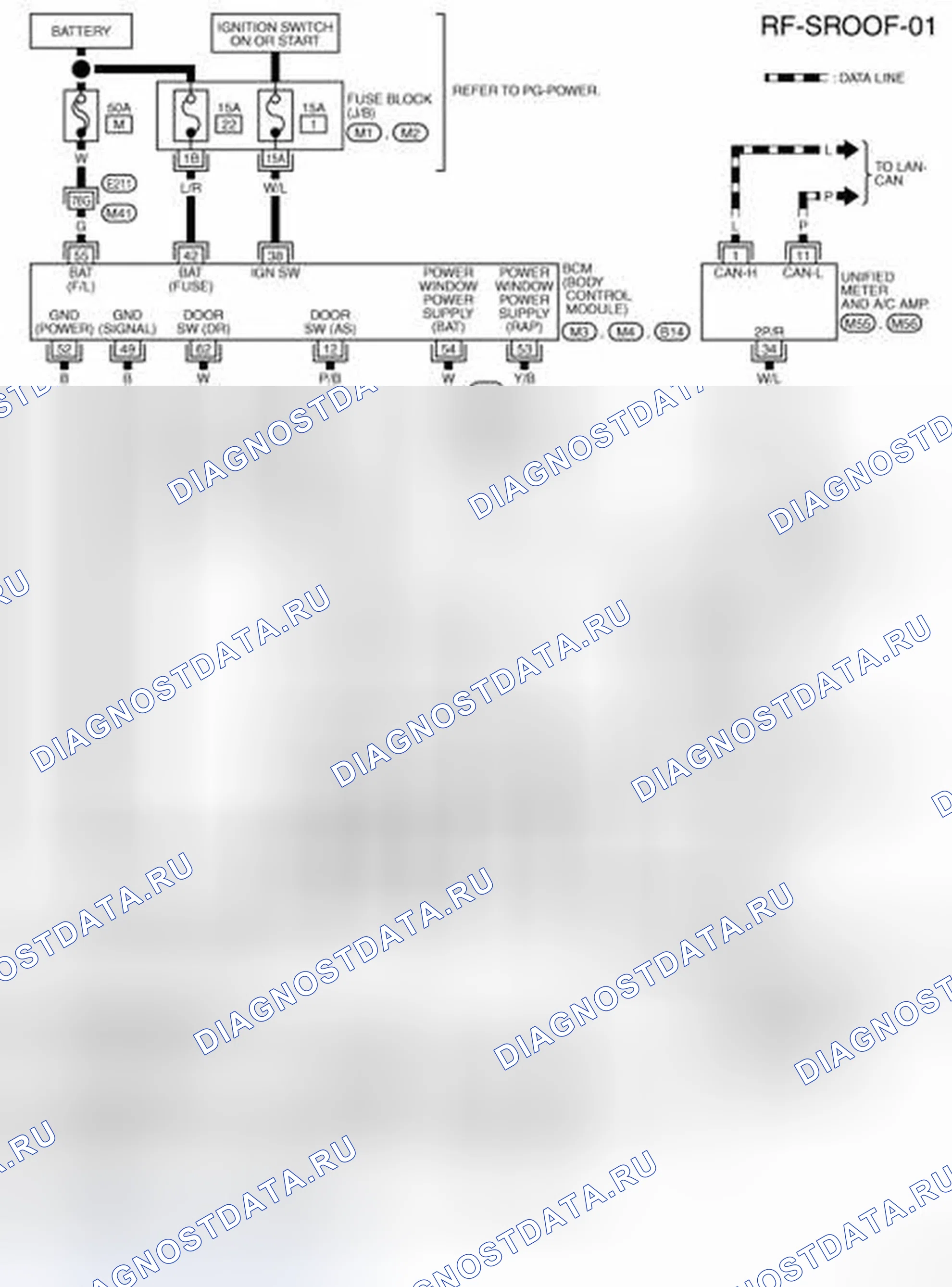 Рис. 5: электросхема - SROOF - Rf-SROOF-01. Infiniti FX35 I рестайлинг