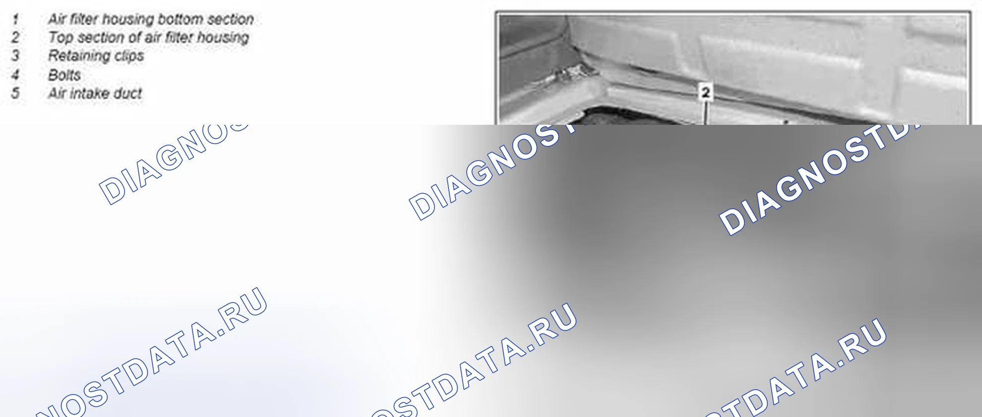 Рис. 20: Демонтаж / монтаж корпуса воздушного фильтра - AR09.10-P-1150MCU. Kia Soul I