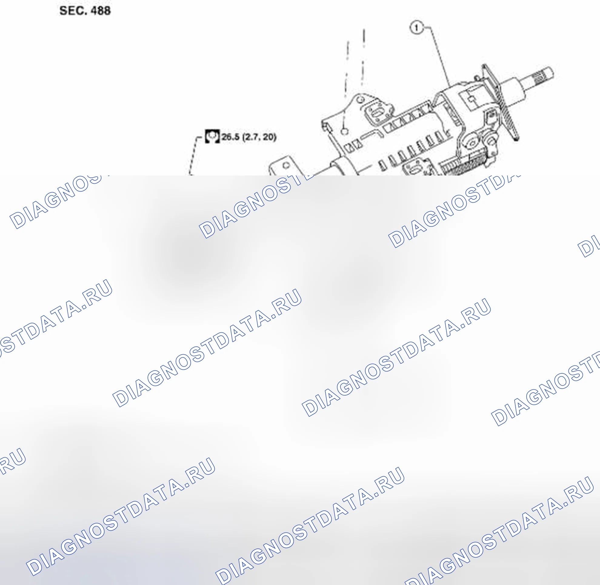 Рис. 2: Рулевая колонка: Разборка и сборка. Suzuki Equator I
