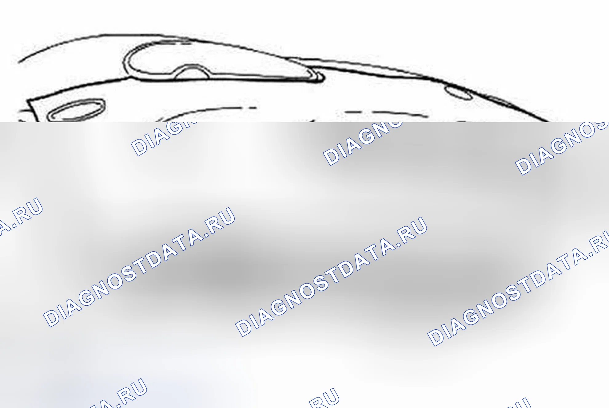 Рис. 1: Идентификация узла переднего бампера и поддона. Jaguar XKR I