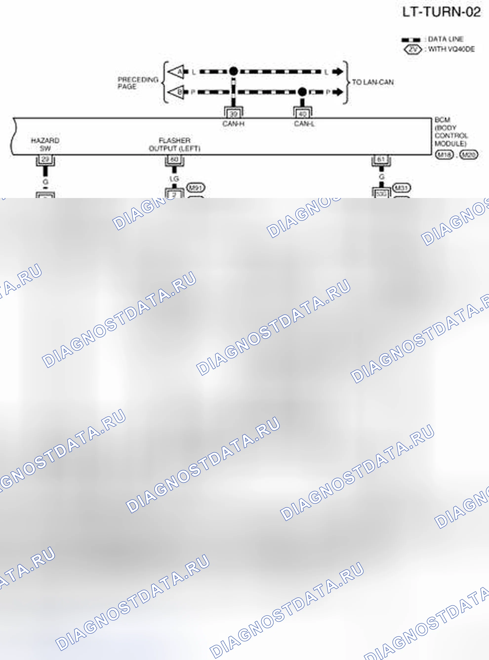 Рис. 50: LT-TURN-02 - электросхема. Nissan Frontier D40