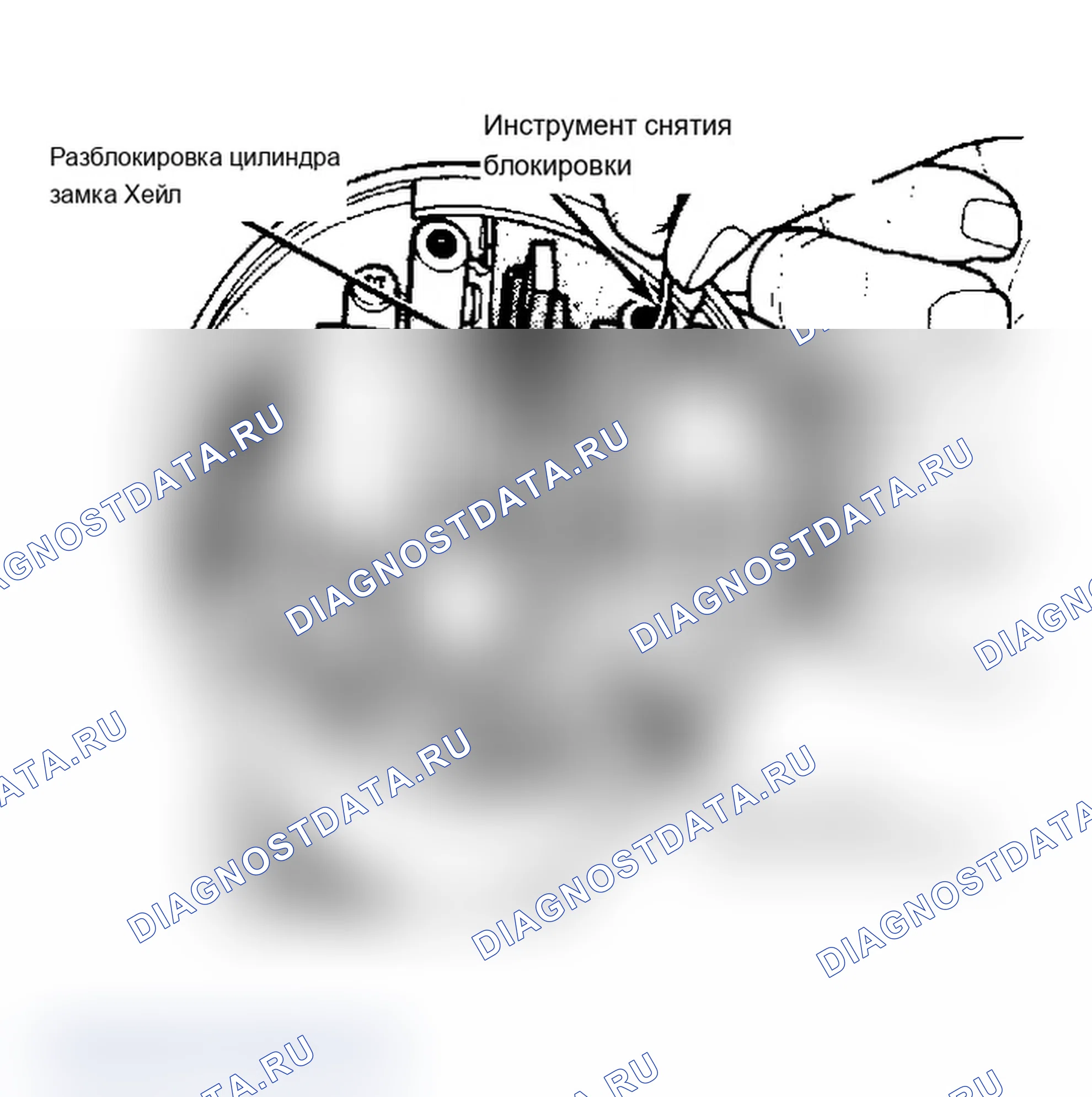 Рис. 7: Снятие цилиндра замка (все, кроме фургона FWD со сдвигом пола). Chevrolet Pickup V30 