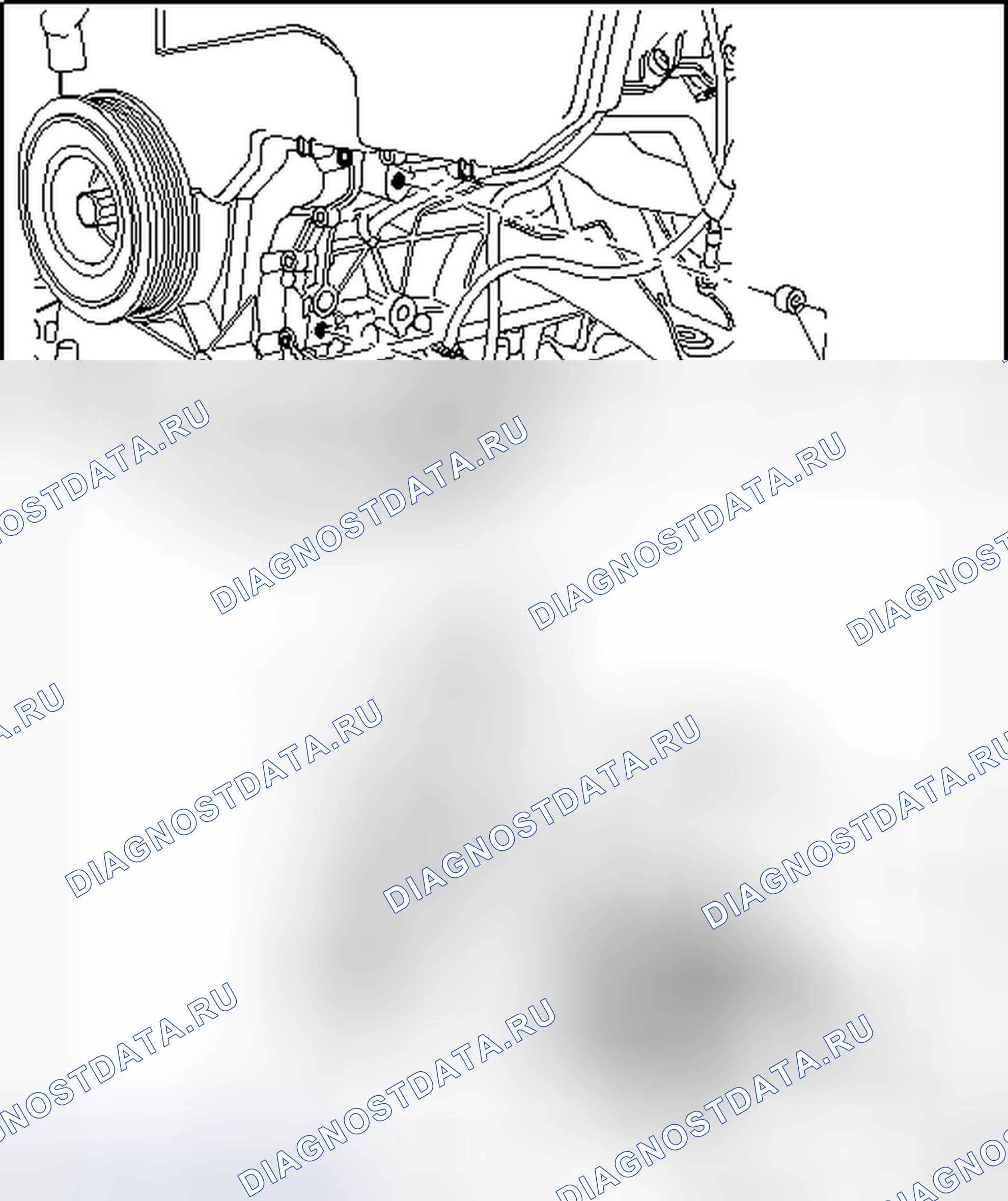 Рис. 68: КОМПРЕССОР ПЕРЕМЕННОГО ТОКА И КРОНШТЕЙН - КОД (Ы) ДВИГАТЕЛЯ: AXQ и Bhx. Volkswagen Touareg I