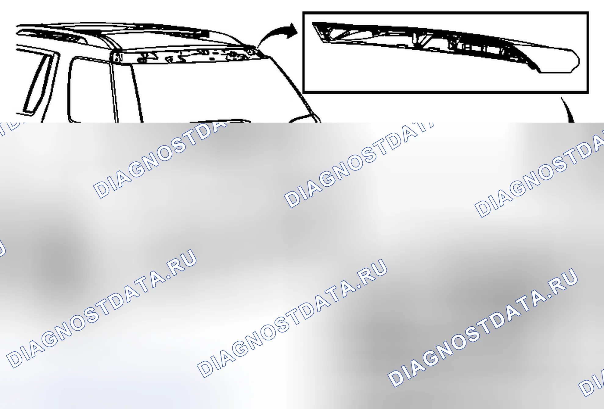 Рис. 7: Замена сопла омывателя заднего окна (рельеф местности). Chevrolet Equinox II
