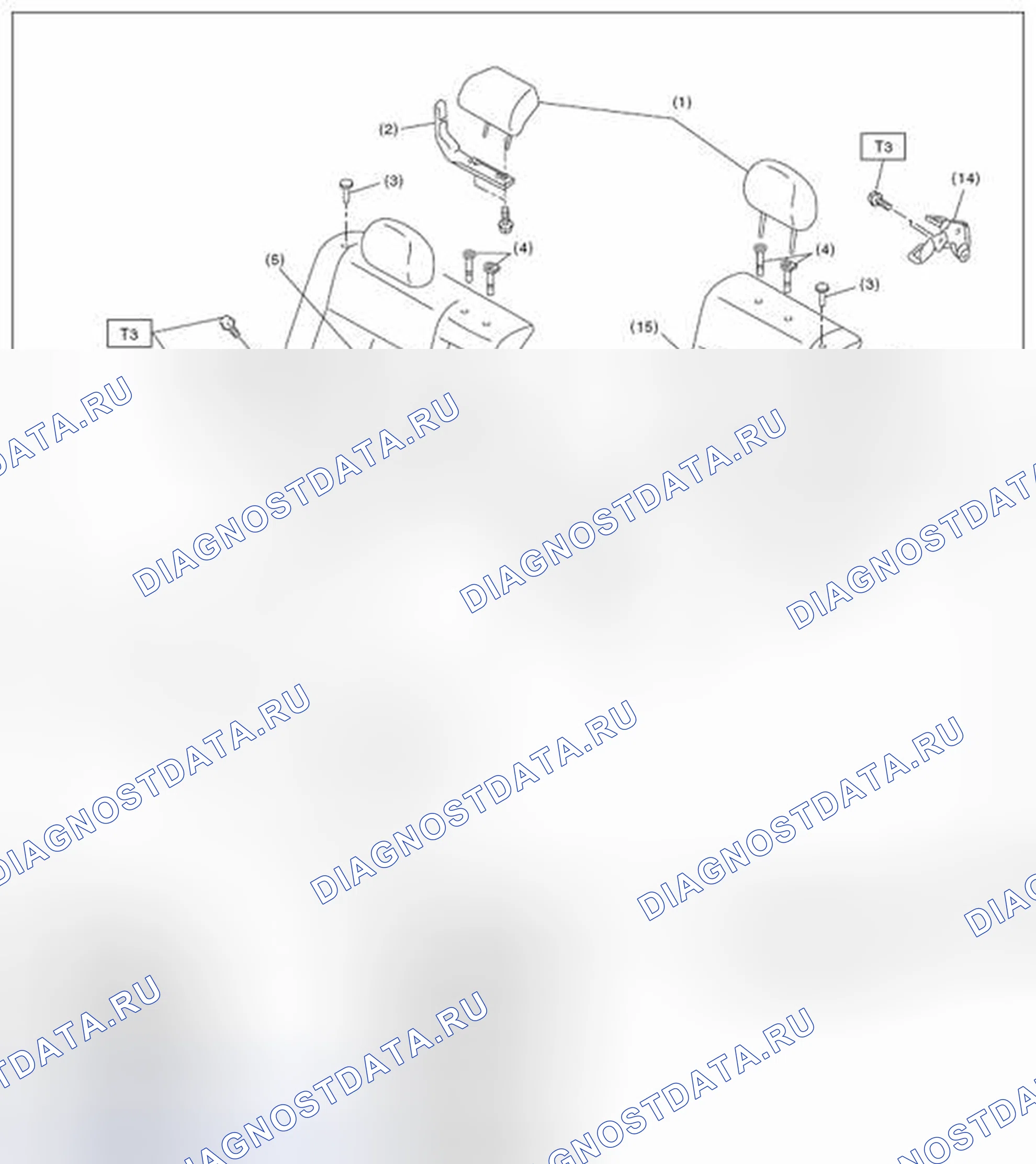 Рис. 82: ЗАДНЕЕ СИДЕНЬЕ (МОДЕЛЬ С 5 ДВЕРЯМИ). Subaru Impreza GK