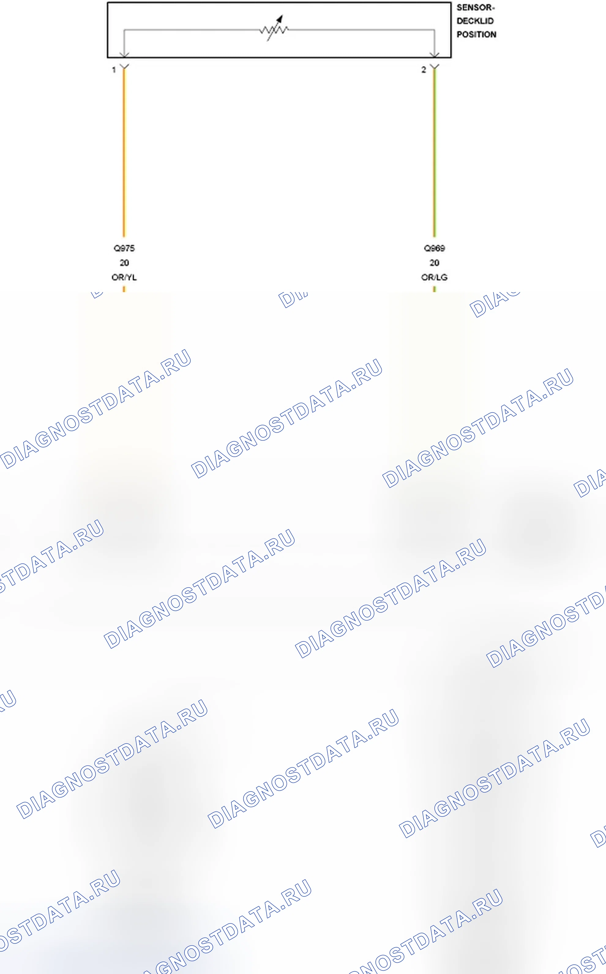 Рис. 49: ХАРАКТЕРИСТИКИ ЦЕПИ ДАТЧИКА ОТКРЫТОГО ПОЛОЖЕНИЯ B255D-DECKLID. Chrysler 200 I