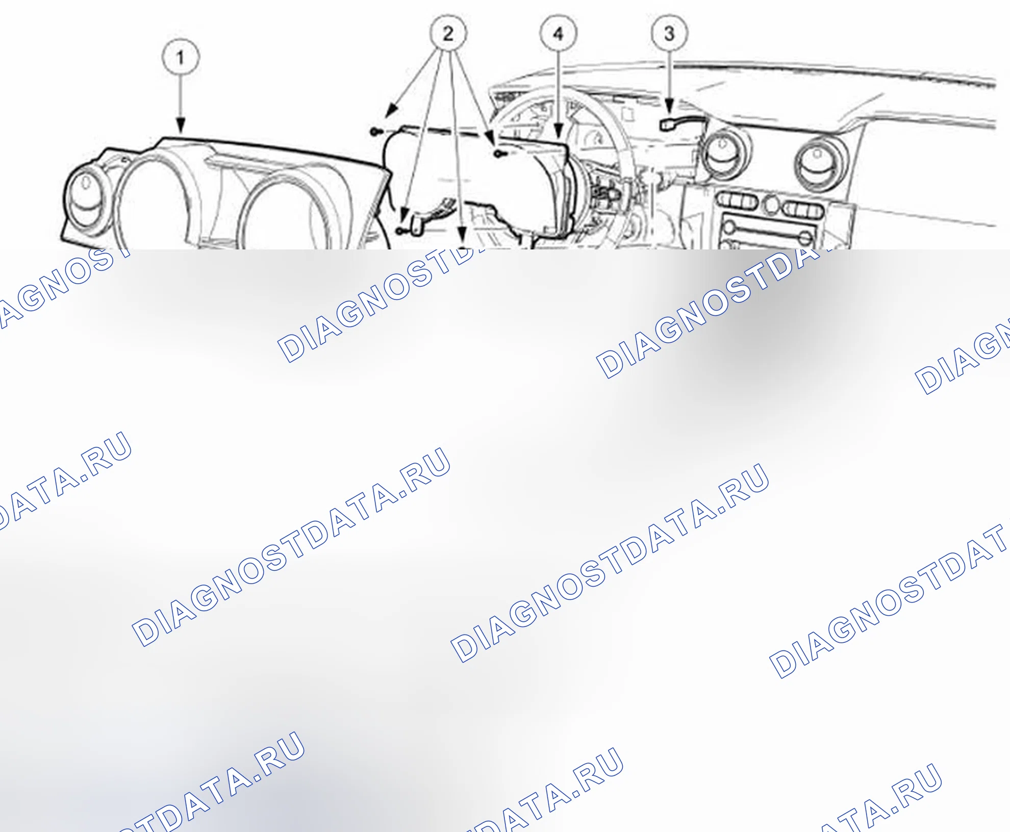 Рис. 36: Идентификация компонентов приборной панели. Ford Mustang V