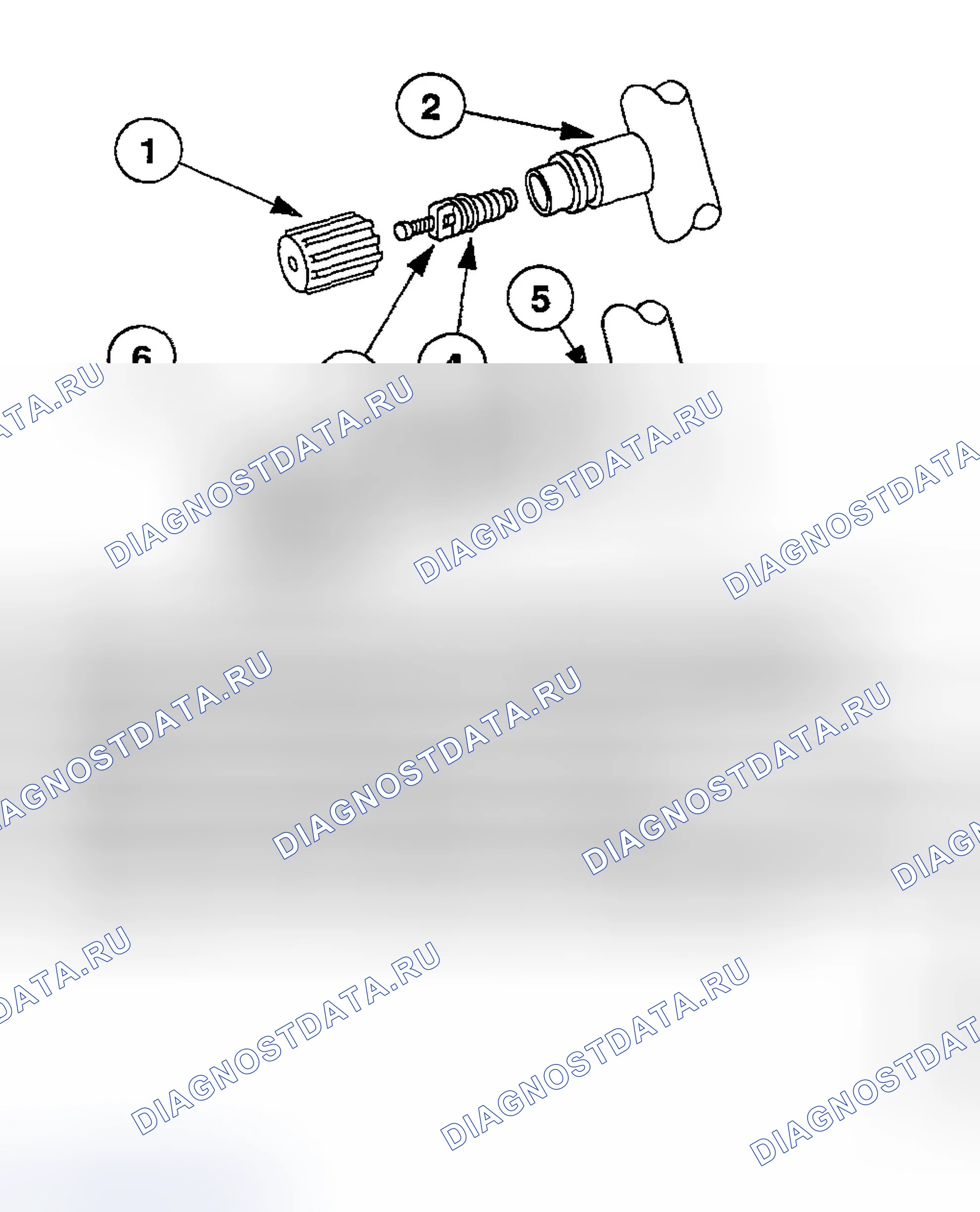 Рис. 71: Портовые клапаны рабочих манометров. Ford Explorer Sport Trac I