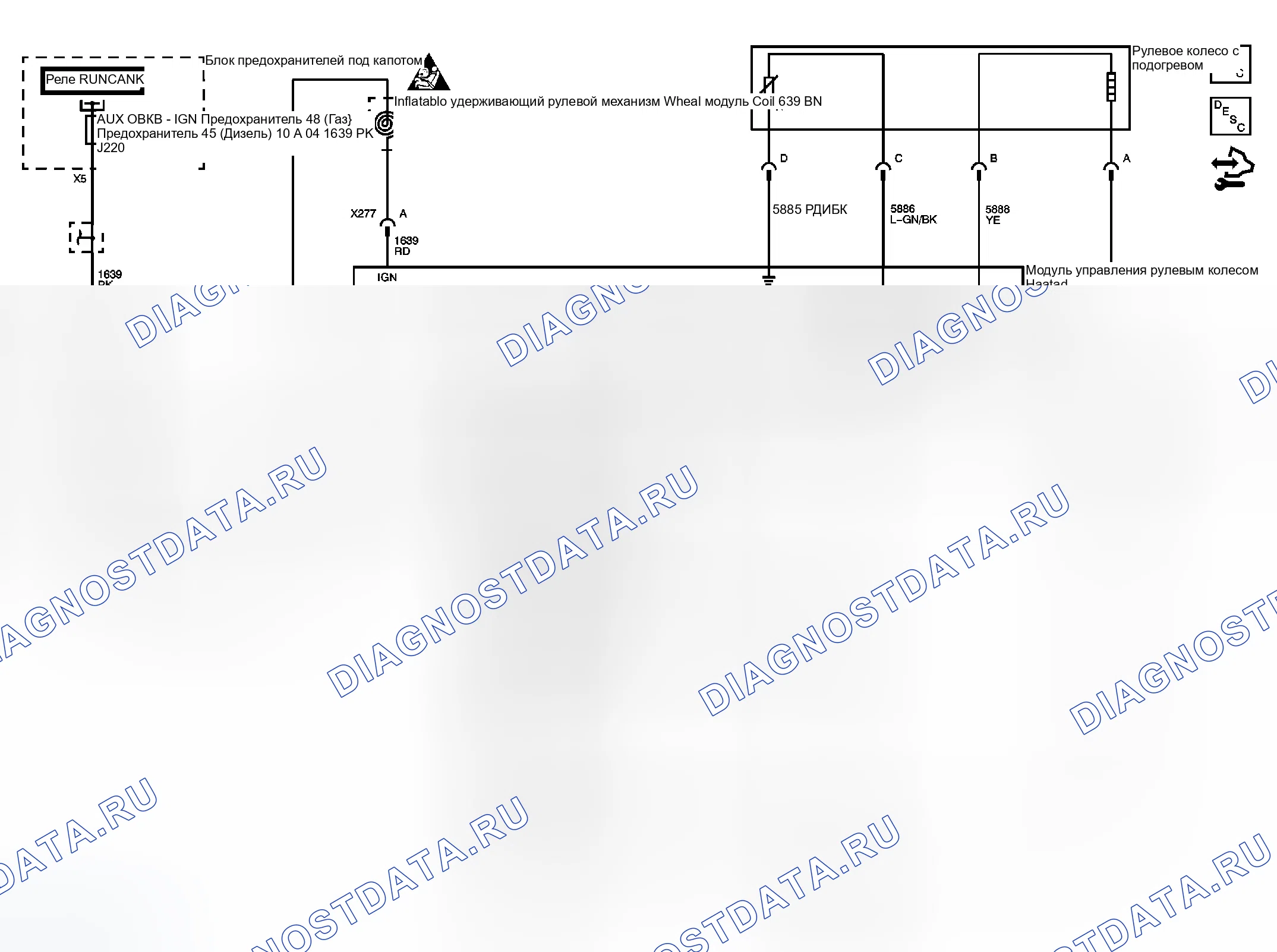 Рис. 1: Схема рулевого колеса. GMC Cab & Chassis Sierra 3500 HD 