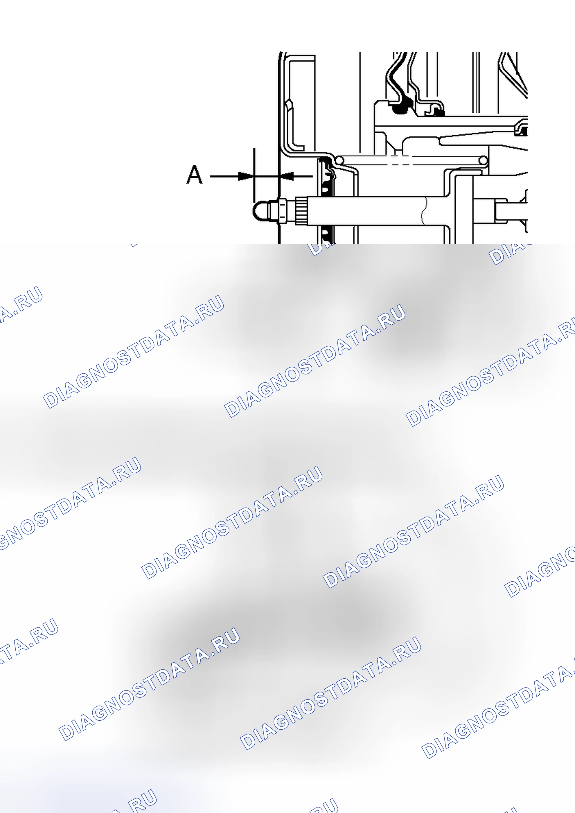 Рис. 51: >> B <<ПРОВЕРКА И РЕГУЛИРОВКА ВЕЛИЧИНЫ ВЫСТУПА ТОЛКАТЕЛЯ. Mitsubishi Endeavor I