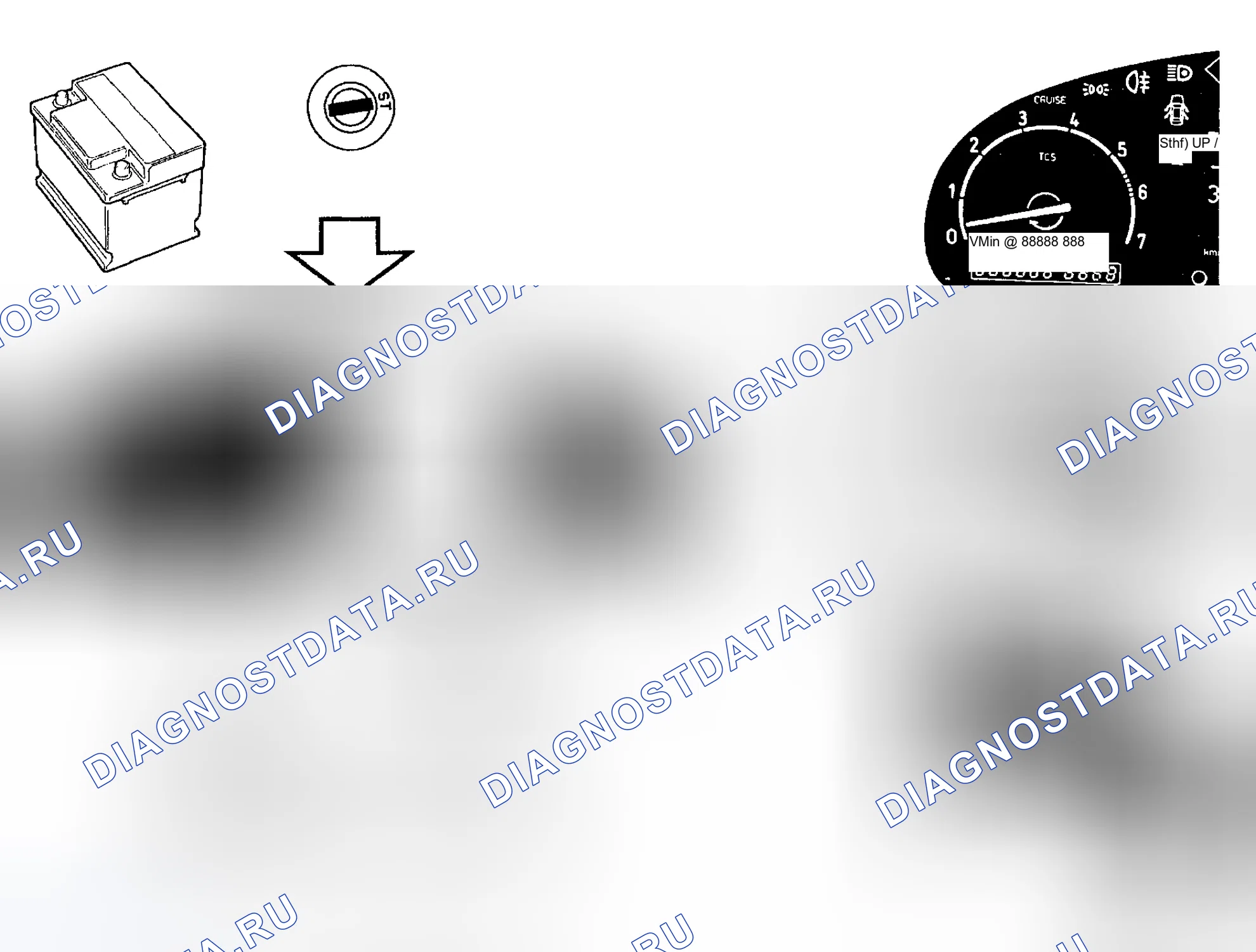 Рис. 127: НАПРЯЖЕНИЕ ДВИГАТЕЛЯ СТАРТЕРА И ФУНКЦИЯ ПРОВЕРКИ. Kia Picanto I