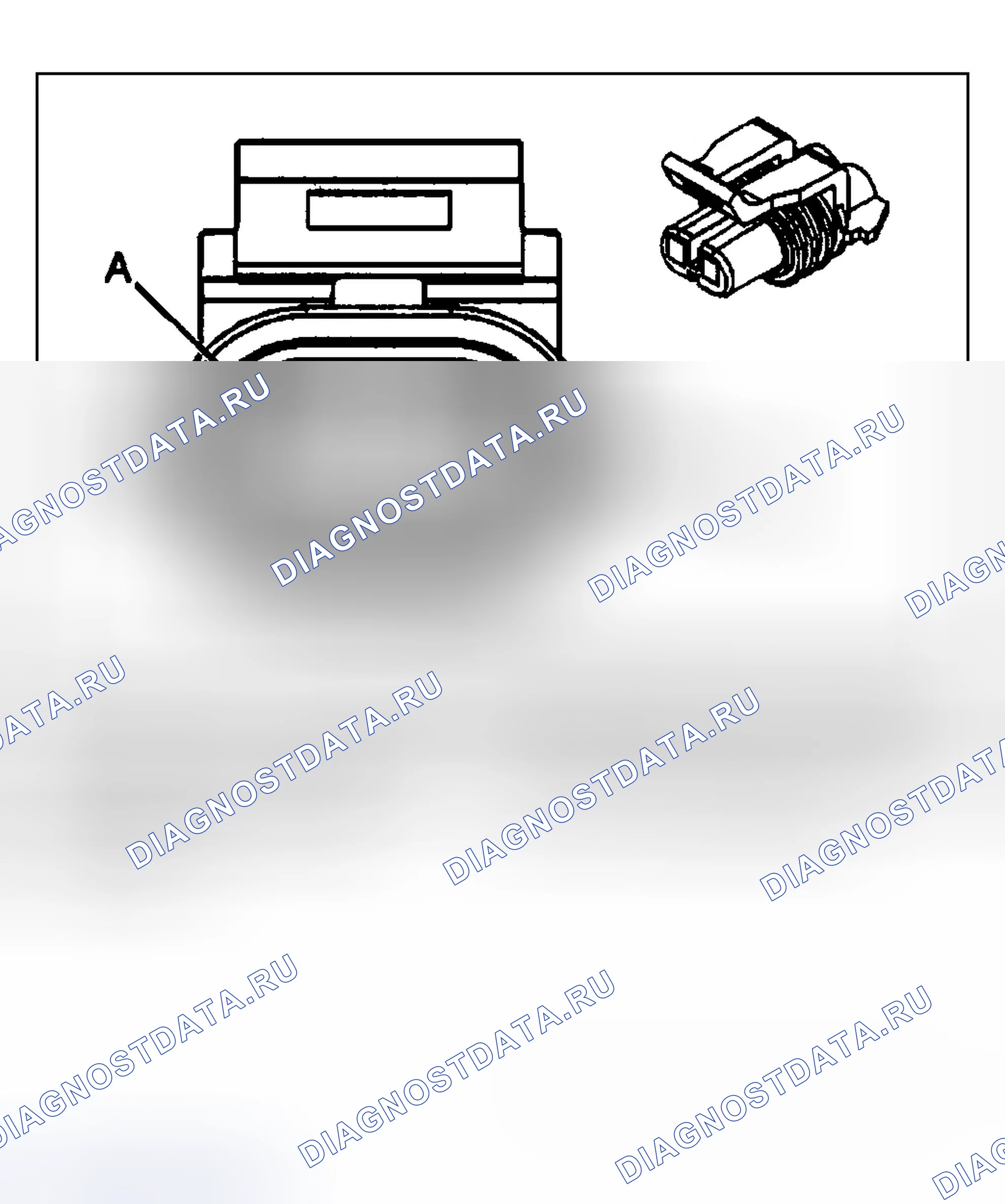 Рис. 6: Виды с торца стационарного разъема стеклоподъёмники. Chevrolet Silverado 1500 HD 