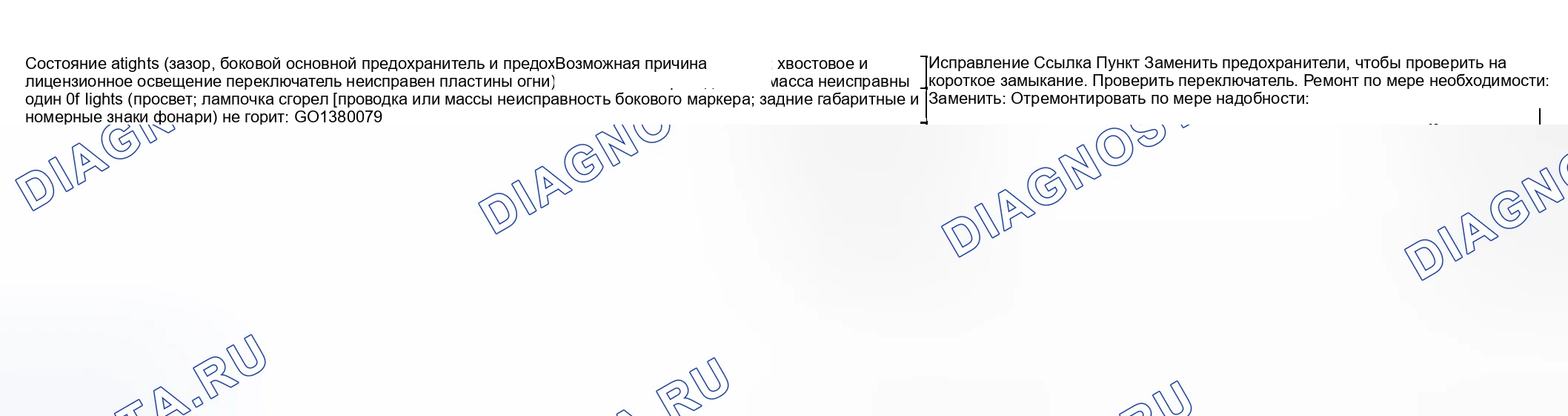 Рис. 8: ДИАГНОСТИКА СИМПТОМОВ ЗАЗОРА, БОКОВОГО МАРКЕРА, ХВОСТА И ОГНЕЙ НОМЕРНОГО ЗНАКА. Suzuki Vitara I