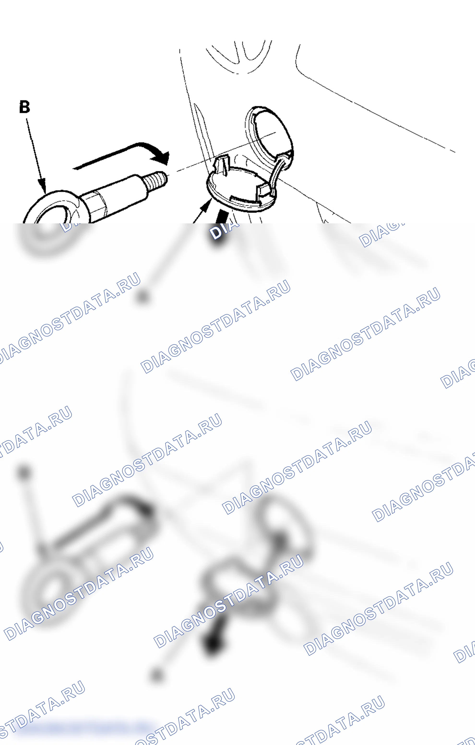 Рис. 63: Установка буксирного крюка. Honda S2000 AP1